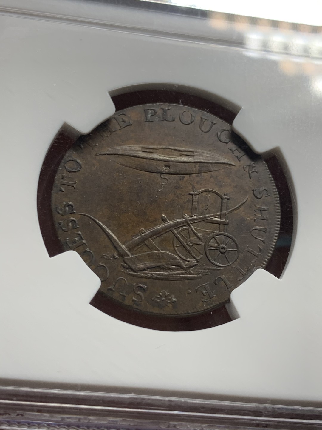 《竞宝斋》第49场-本周日，周一2场连拍（全场不限金额包邮） NGC MS63BB 1794年英国诺福克郡 半便士token 代币