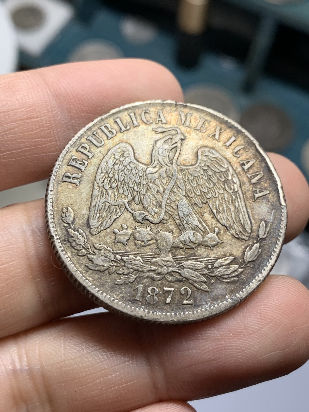 《竞宝斋》第49场-本周日，周一2场连拍（全场不限金额包邮） 墨西哥 1872年 CH M 吉娃娃厂 天平鹰洋 少见的版式和厂名 味道也是一流 难得