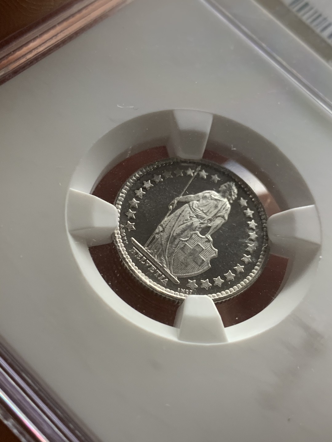 《竞宝斋》第49场-本周日，周一2场连拍（全场不限金额包邮） NGC SP67 冠军分 瑞士 1929年 1/2法郎精制银币B版 早期深打、完整全镜面 N对于这种深打完整全镜面状态的 很小概率给SP 非常少见