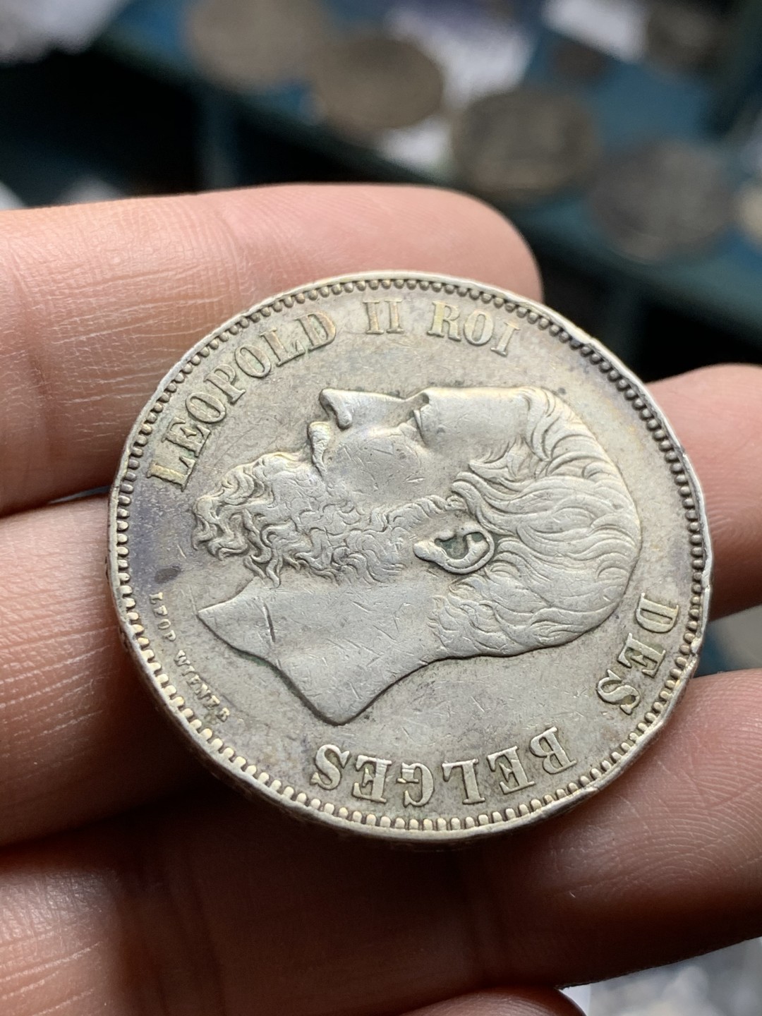 《竞宝斋》第49场-本周日，周一2场连拍（全场不限金额包邮） 1873年比利时利奥波德二世5法郎大银币