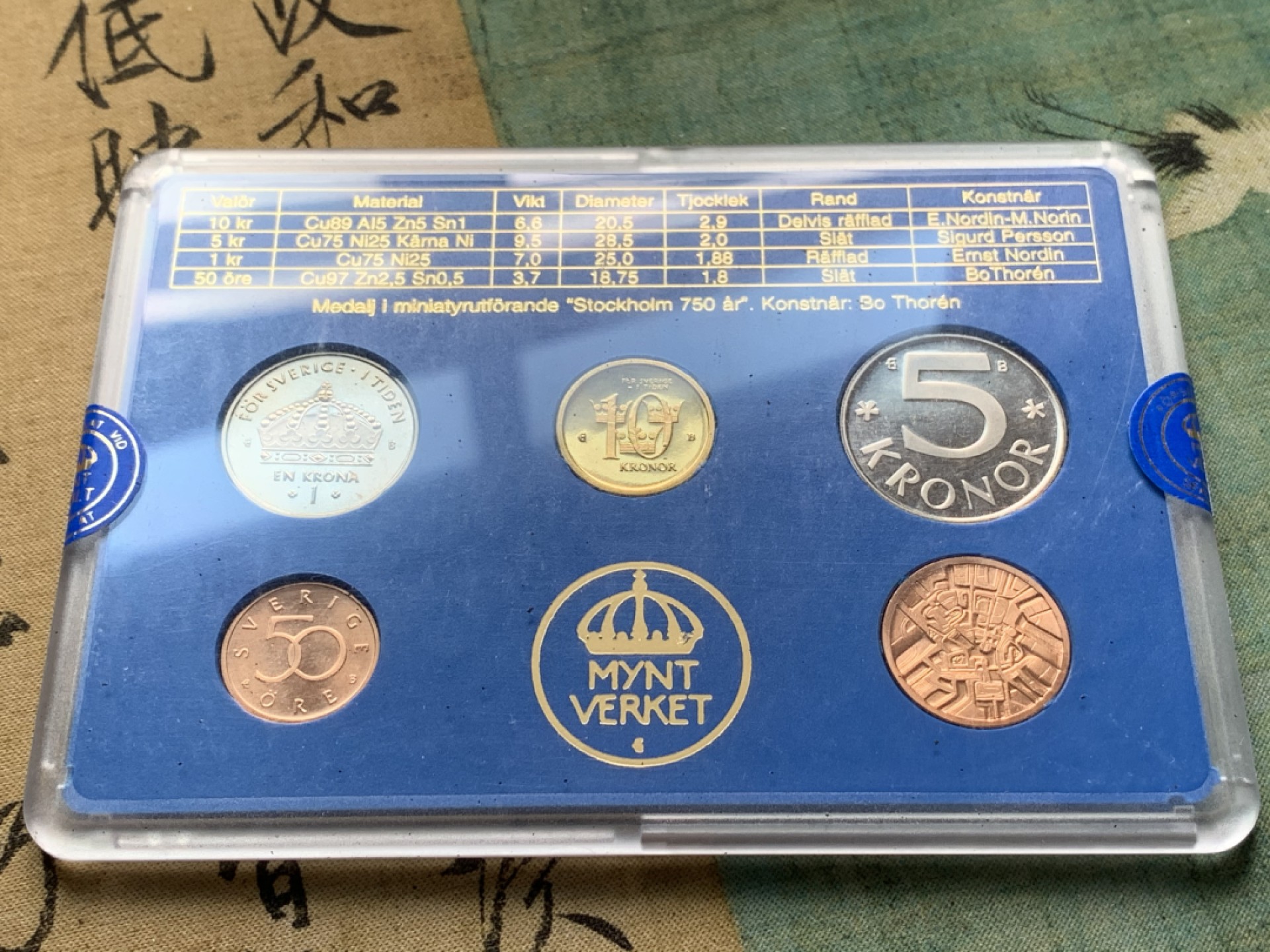 《竞宝斋》第49场-本周日，周一2场连拍（全场不限金额包邮） 瑞典2002年封装5枚套币一套