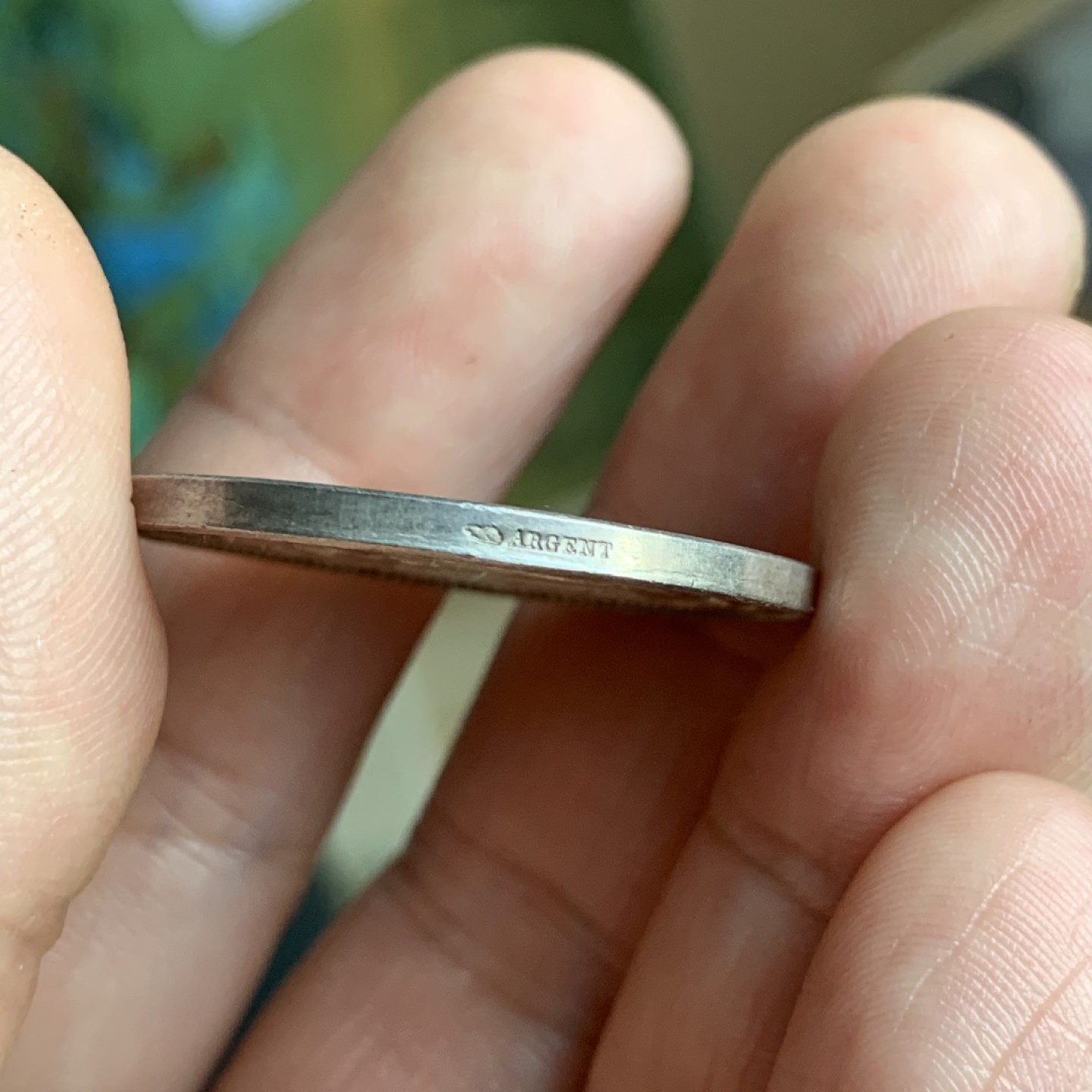 《竞宝斋》第49场-本周日，周一2场连拍（全场不限金额包邮） MS品质 1890-1900 法国储蓄银行 共济会大眼睛 银质 圆形代币12.2克 30.4mm 淡彩包浆 细节很好蜜蜂栩栩如生 丰饶角 银标