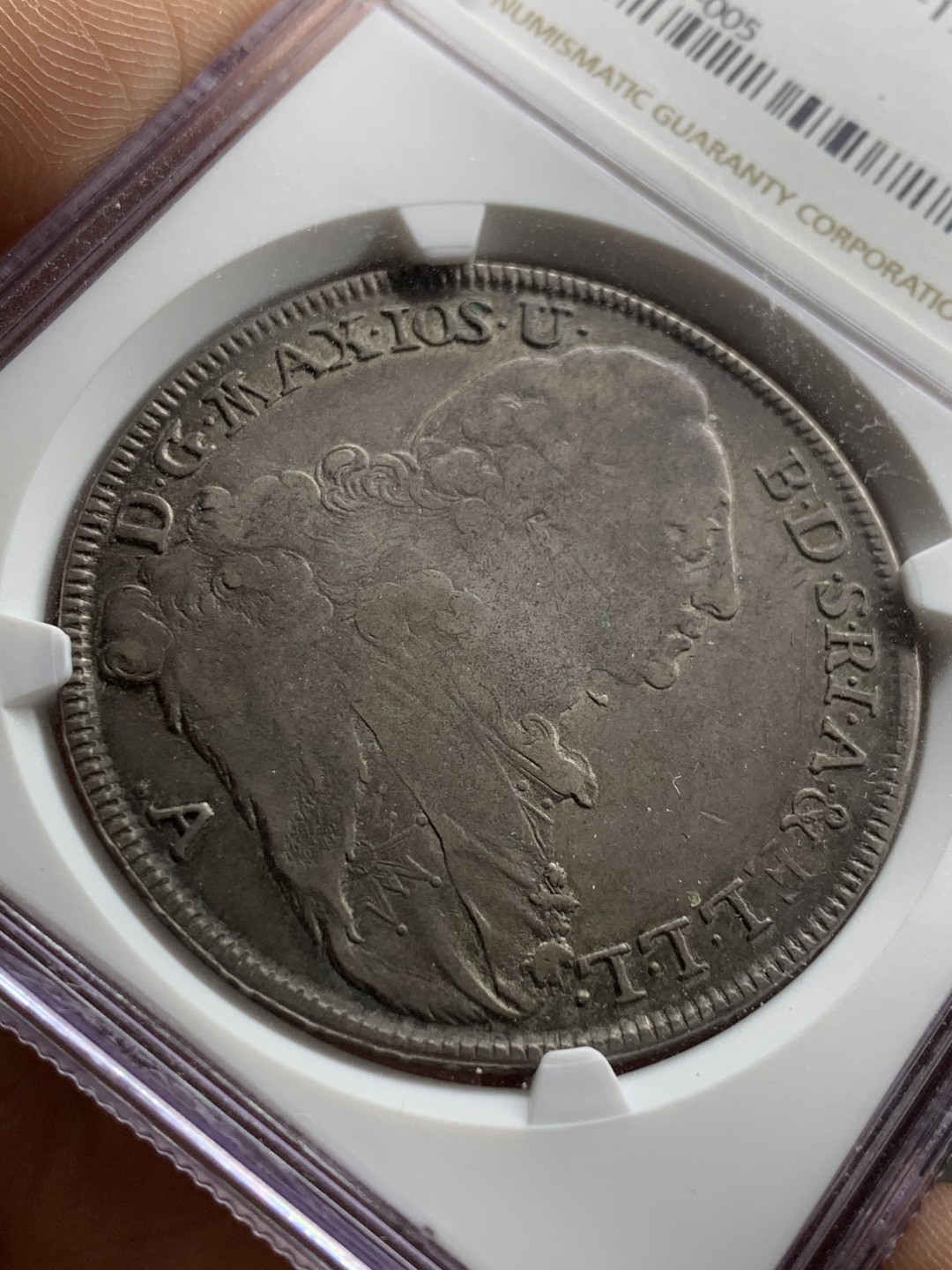 《竞宝斋》第49场-本周日，周一2场连拍（全场不限金额包邮） Ngc- Vf 25 德国 1774A 巴伐利亚抱婴泰勒 状态不错，不像25应该的样子