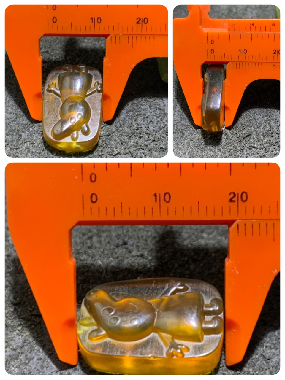 精美缅甸金棕珀雕刻小猪佩奇一个，