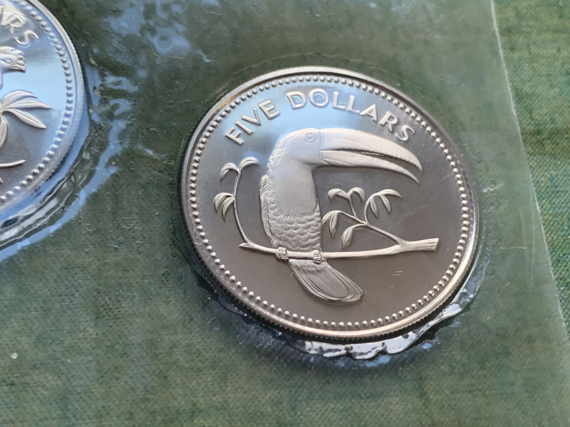 《竞宝斋》第49场-本周日，周一2场连拍（全场不限金额包邮） 原盒证书 伯利兹 1974年 鸟类 8枚套 富兰克林造币厂 精制纪念币 银？镍？