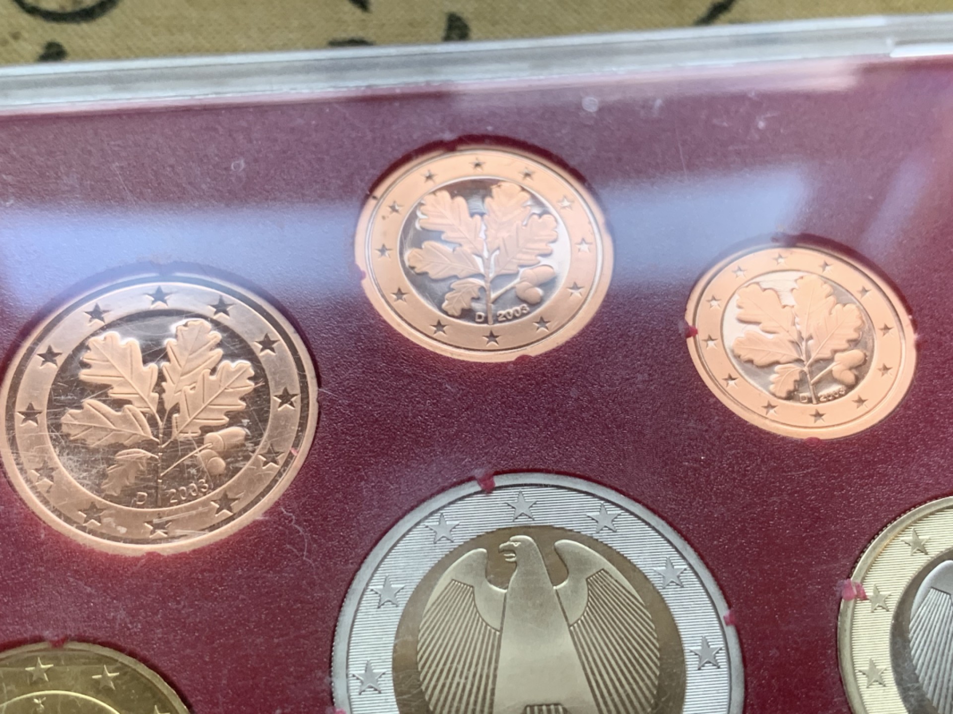 《竞宝斋》第49场-本周日，周一2场连拍（全场不限金额包邮） 原封装 德国 2003年 8枚套 欧元 精制币 非常漂亮