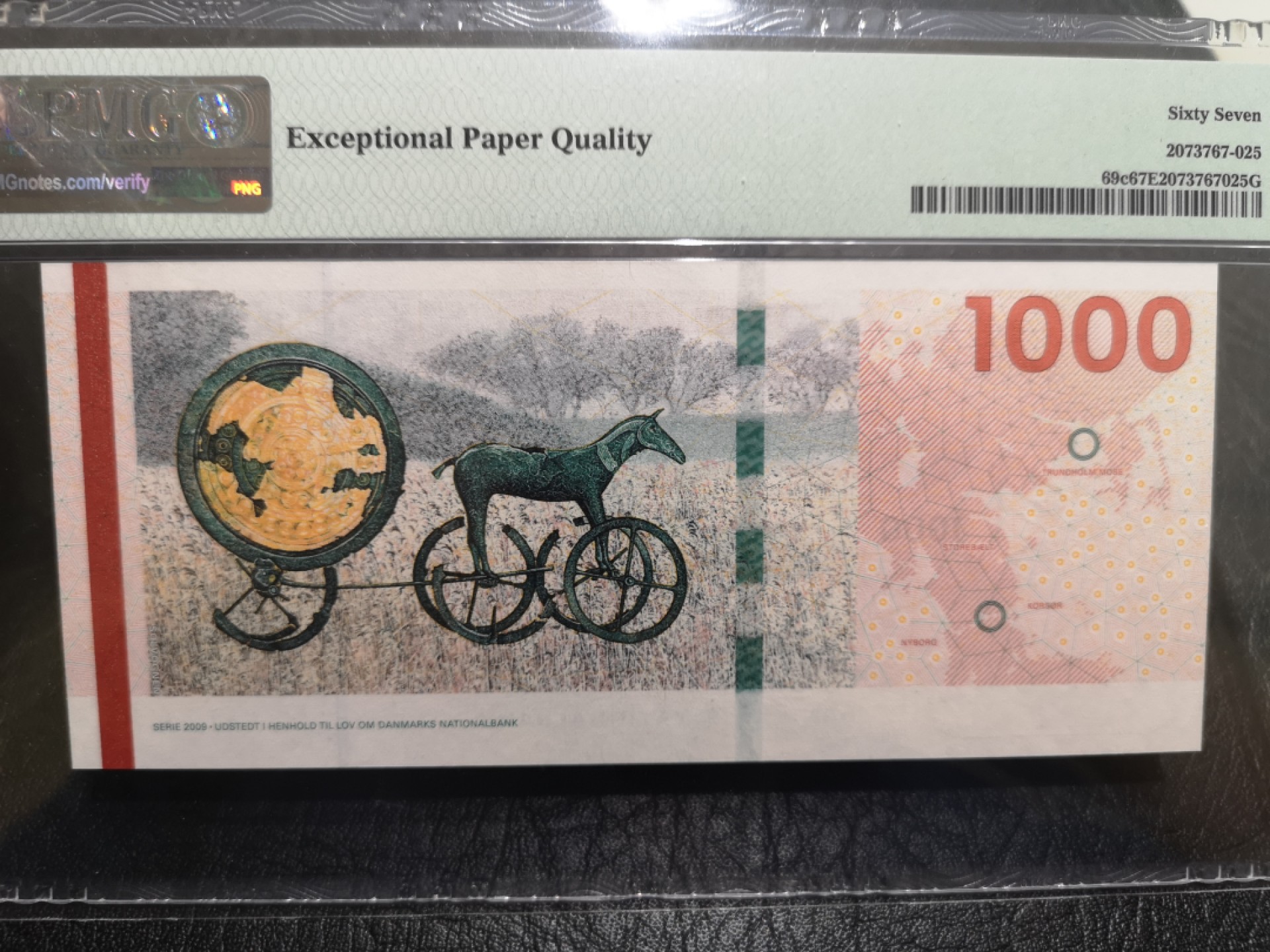 《外钞收藏家》第一百七十五期拍卖 2013年丹麦桥版1000克朗 PMG67