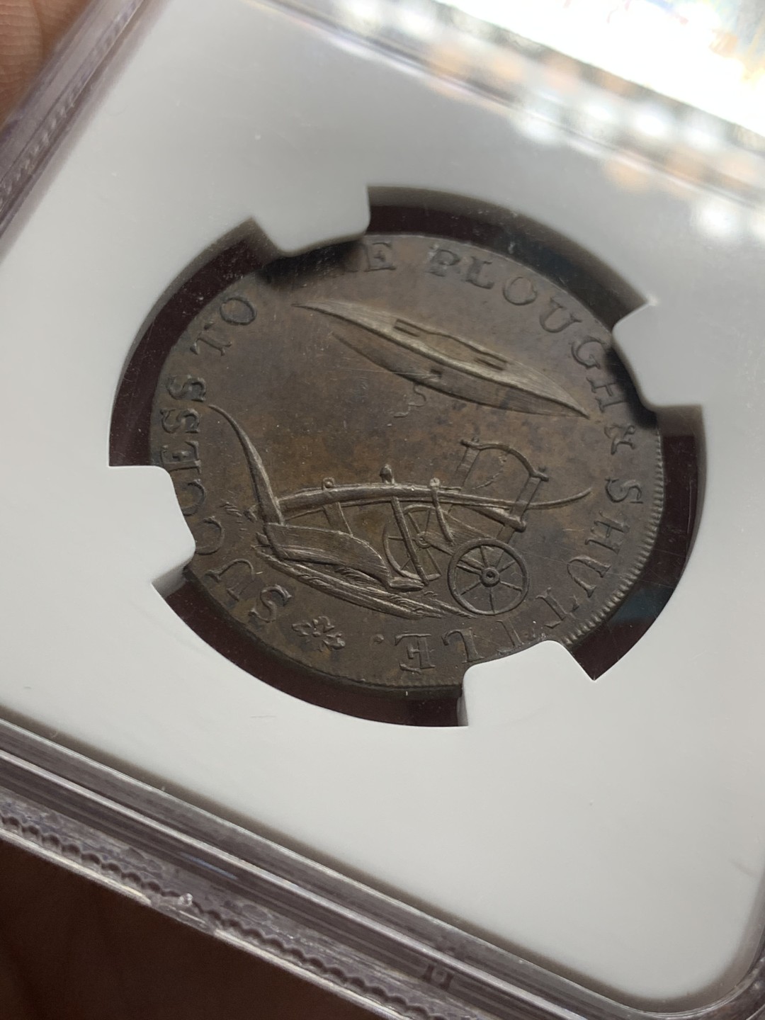 《竞宝斋》第49场-本周日，周一2场连拍（全场不限金额包邮） NGC MS63BB 1794年英国诺福克郡 半便士token 代币