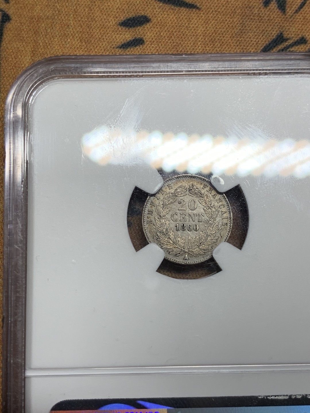 《竞宝斋》第49场-本周日，周一2场连拍（全场不限金额包邮） Ngc-Unc 法国 1860A 拿破仑三世 20c 好品 