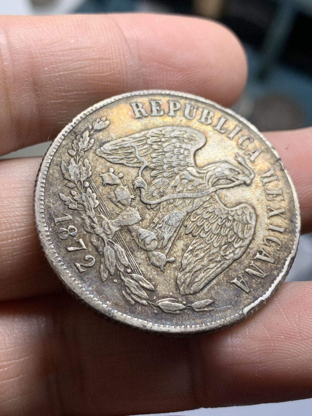 《竞宝斋》第49场-本周日，周一2场连拍（全场不限金额包邮） 墨西哥 1872年 CH M 吉娃娃厂 天平鹰洋 少见的版式和厂名 味道也是一流 难得