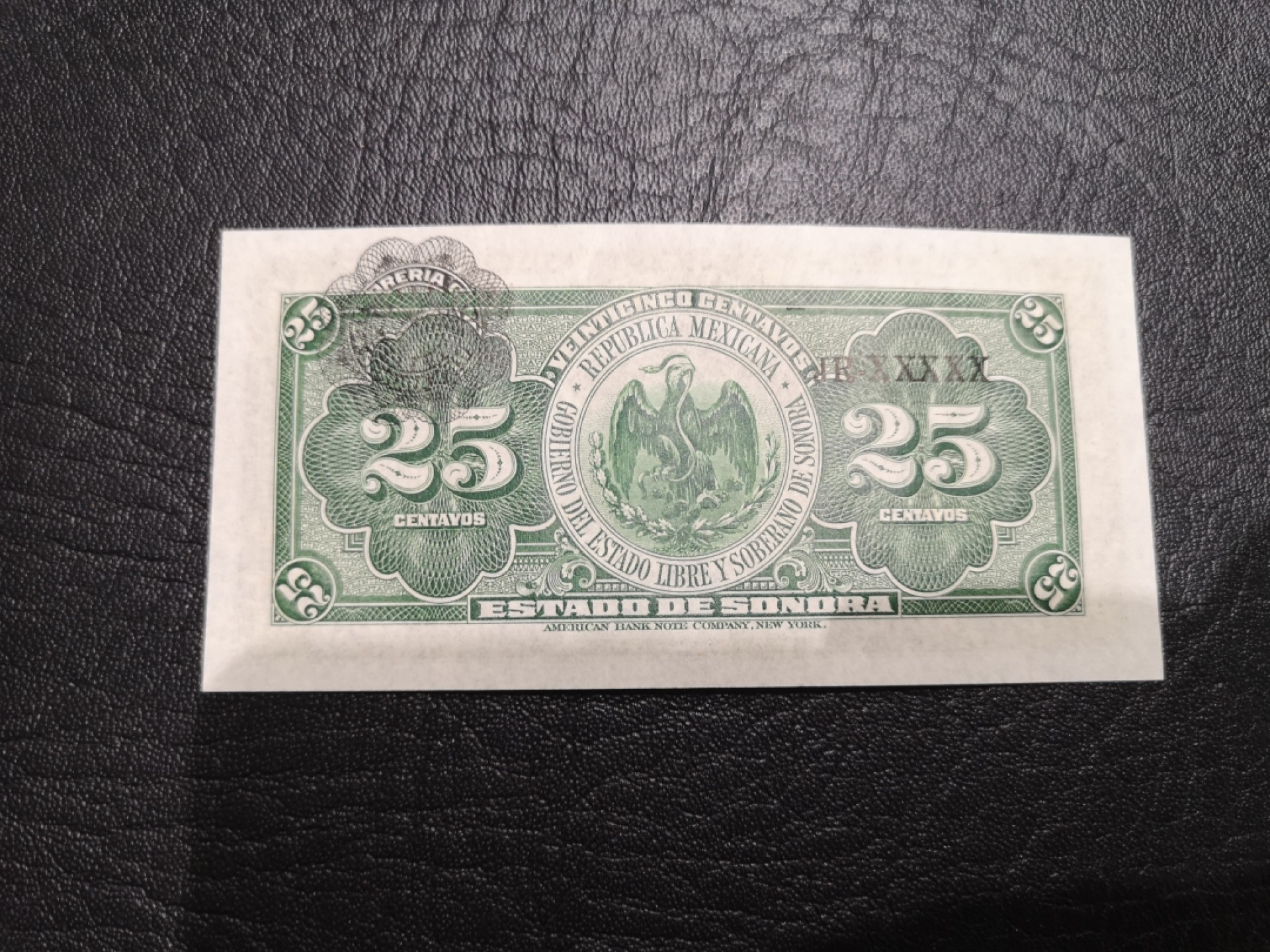 《外钞收藏家》第一百七十五期拍卖 1915年墨西哥25分 全新UNC