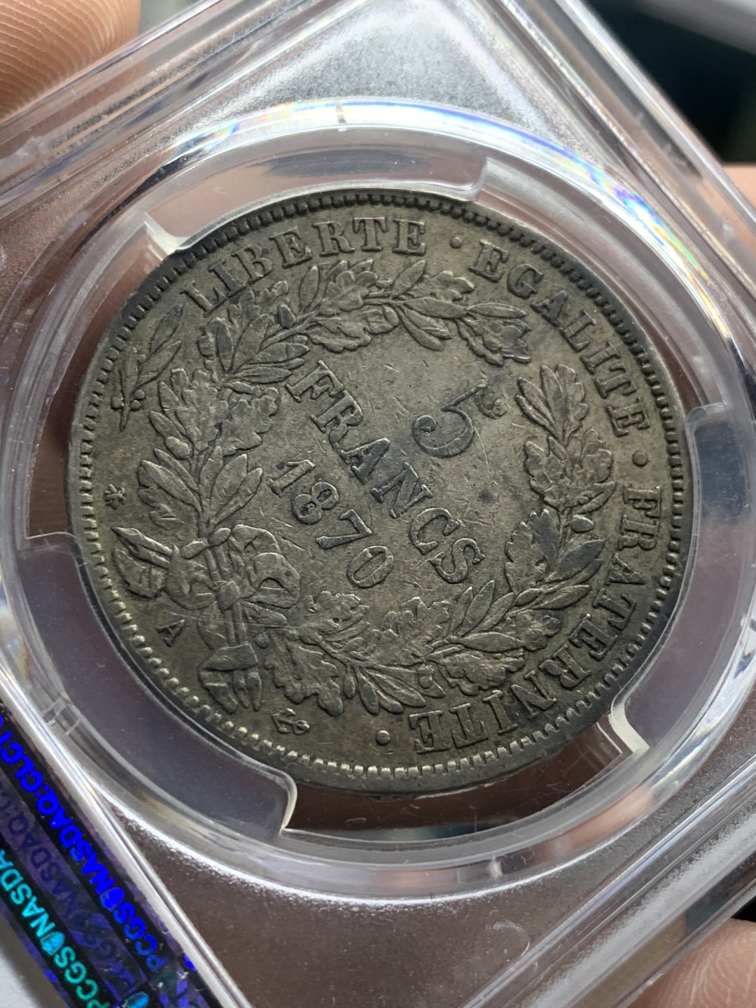 《竞宝斋》第49场-本周日，周一2场连拍（全场不限金额包邮） PCGS XF45 法国 1870年 谷物女神 5法郎银币 原味状态 1870相对早期的少许多 喜欢不要错过