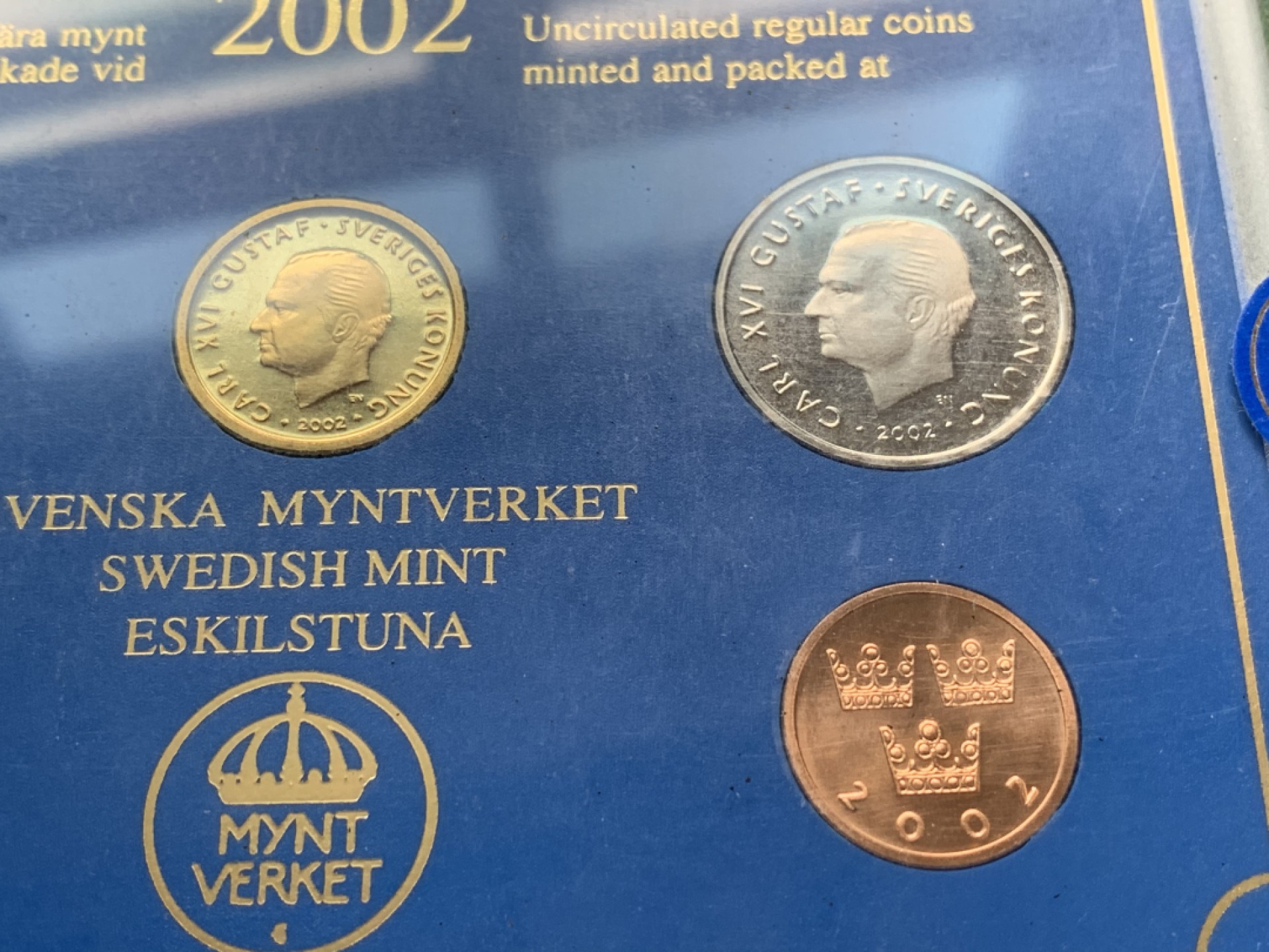 《竞宝斋》第49场-本周日，周一2场连拍（全场不限金额包邮） 瑞典2002年封装5枚套币一套