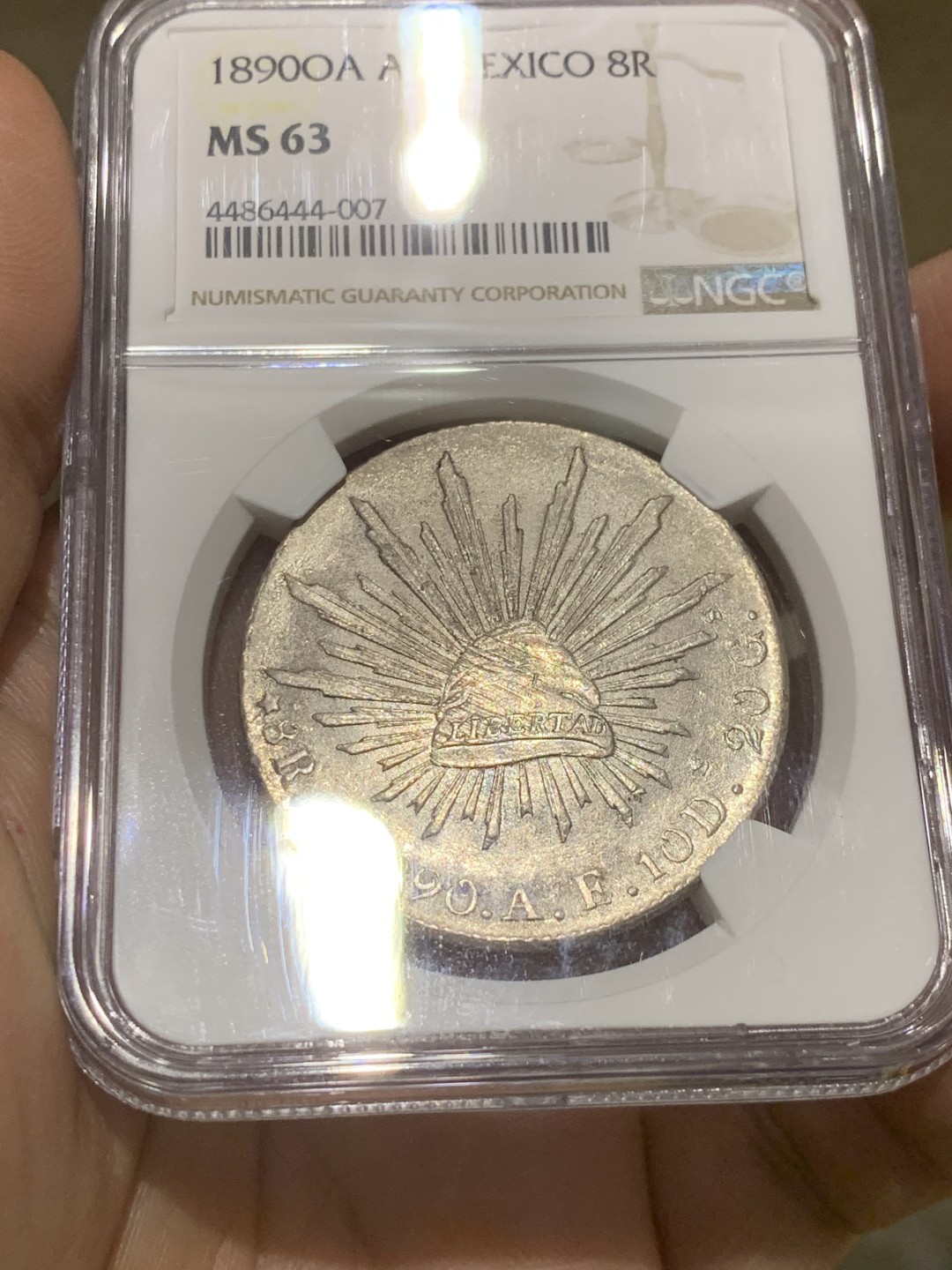 《竞宝斋》第49场-本周日，周一2场连拍（全场不限金额包邮） NGC MS63 稀少 OA版 墨西哥 鹰洋 银币 难得高分 OA版 裸币都是作为XF-AU的存在 很少MS