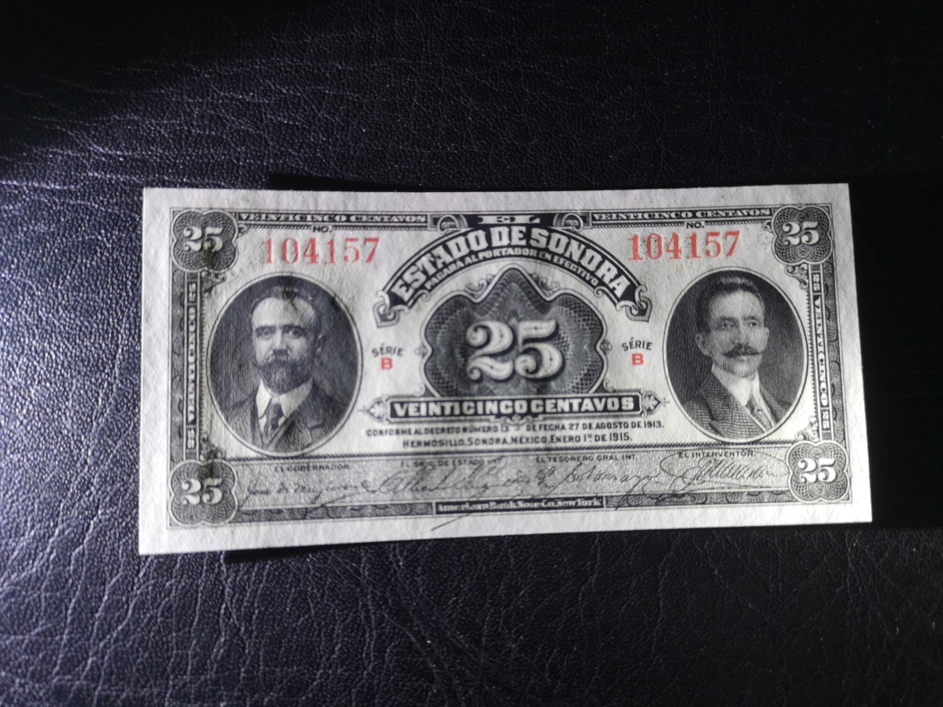 《外钞收藏家》第一百七十五期拍卖 1915年墨西哥25分 全新UNC