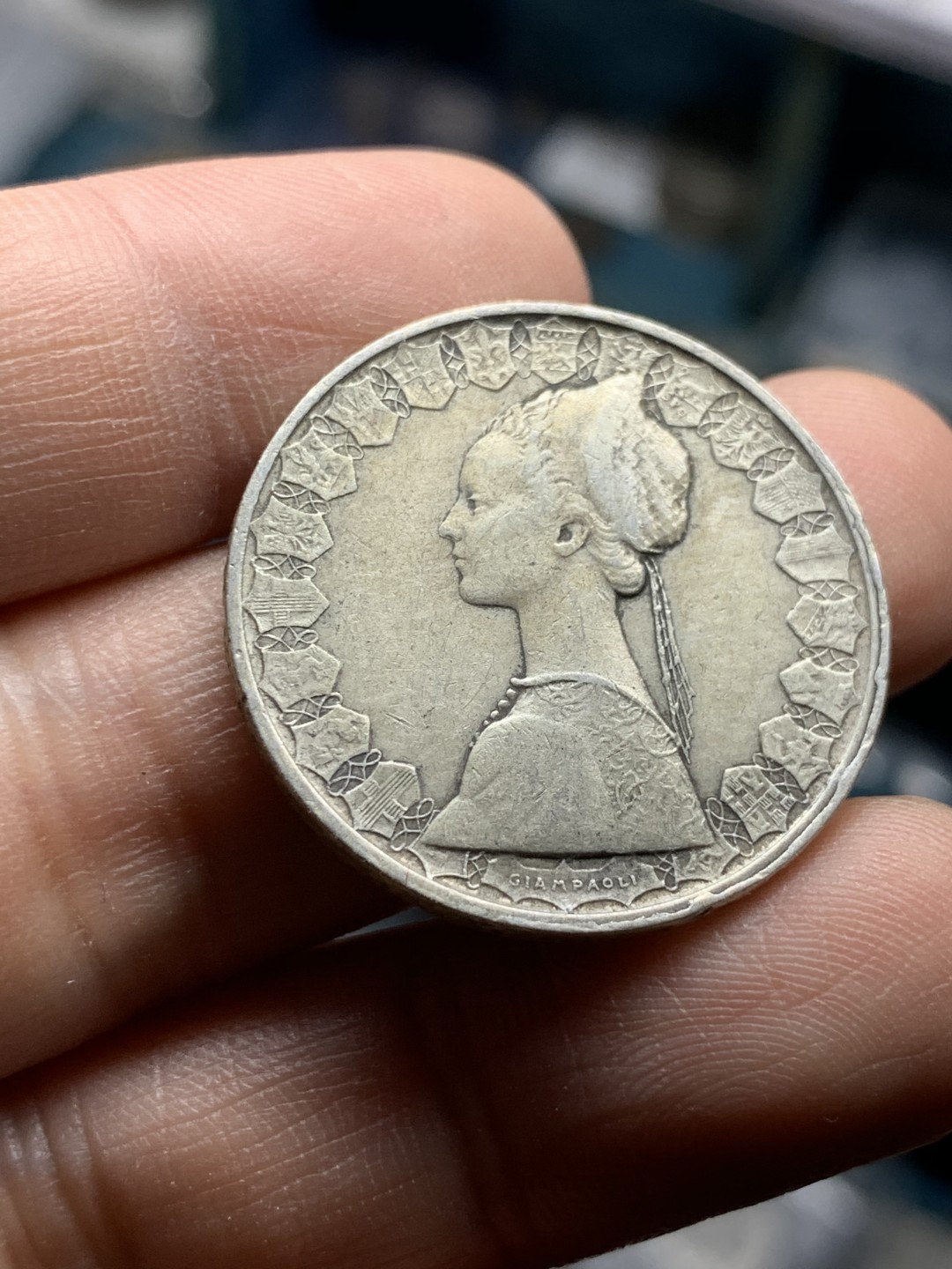 《竞宝斋》第49场-本周日，周一2场连拍（全场不限金额包邮） 1961年意大利帆船500里拉银币