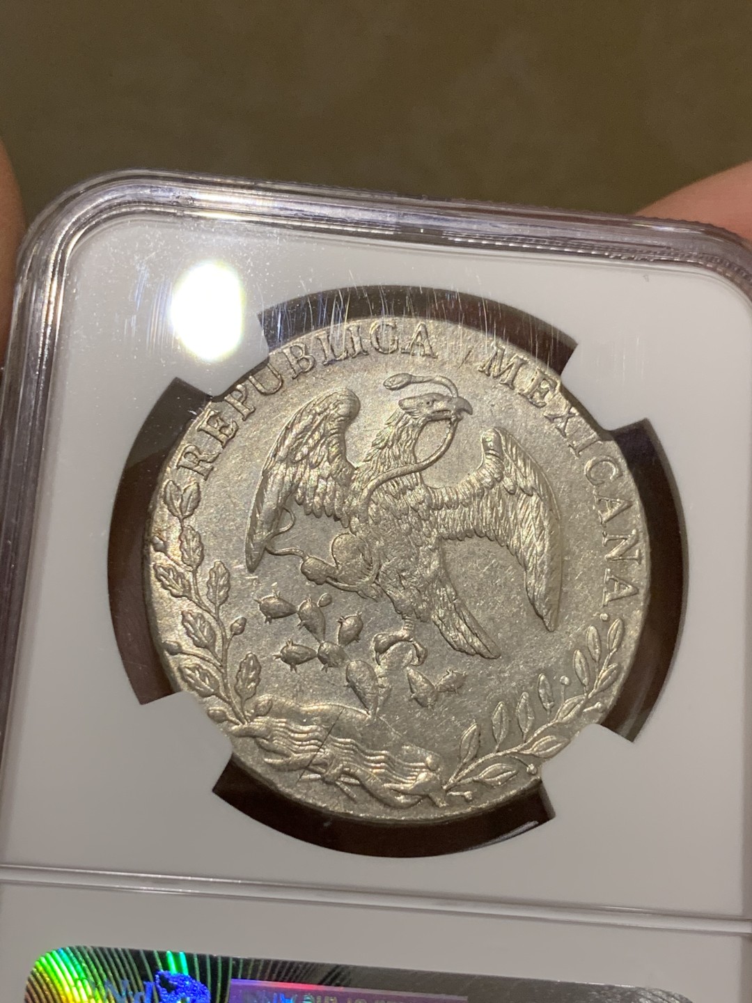 《竞宝斋》第49场-本周日，周一2场连拍（全场不限金额包邮） NGC MS63 稀少 OA版 墨西哥 鹰洋 银币 难得高分 OA版 裸币都是作为XF-AU的存在 很少MS