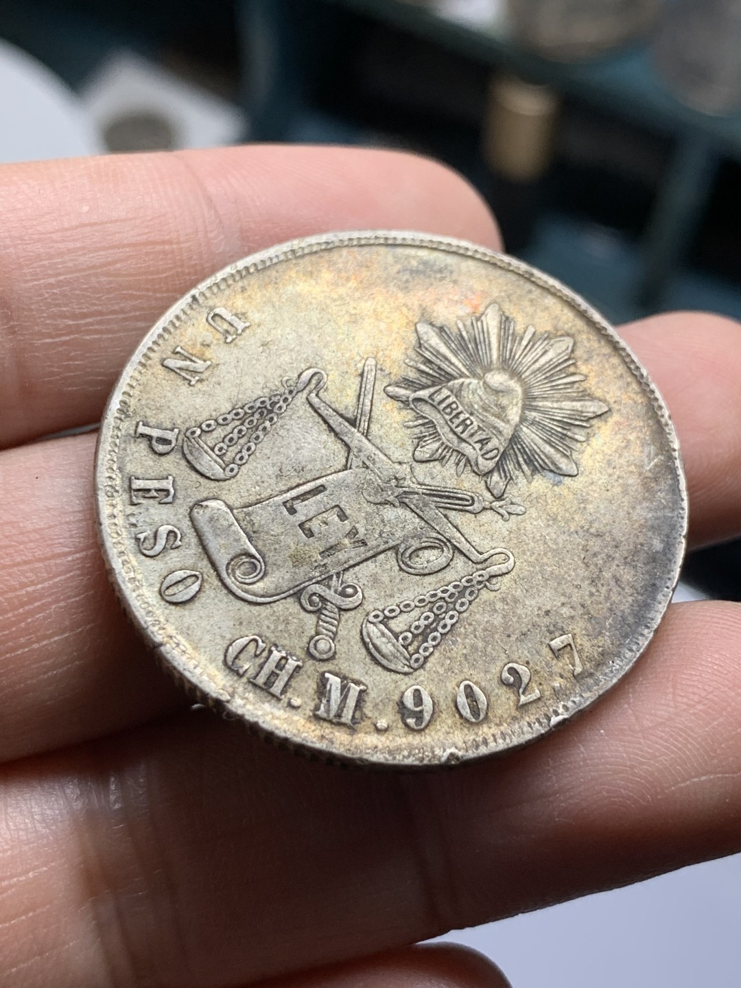 《竞宝斋》第49场-本周日，周一2场连拍（全场不限金额包邮） 墨西哥 1872年 CH M 吉娃娃厂 天平鹰洋 少见的版式和厂名 味道也是一流 难得