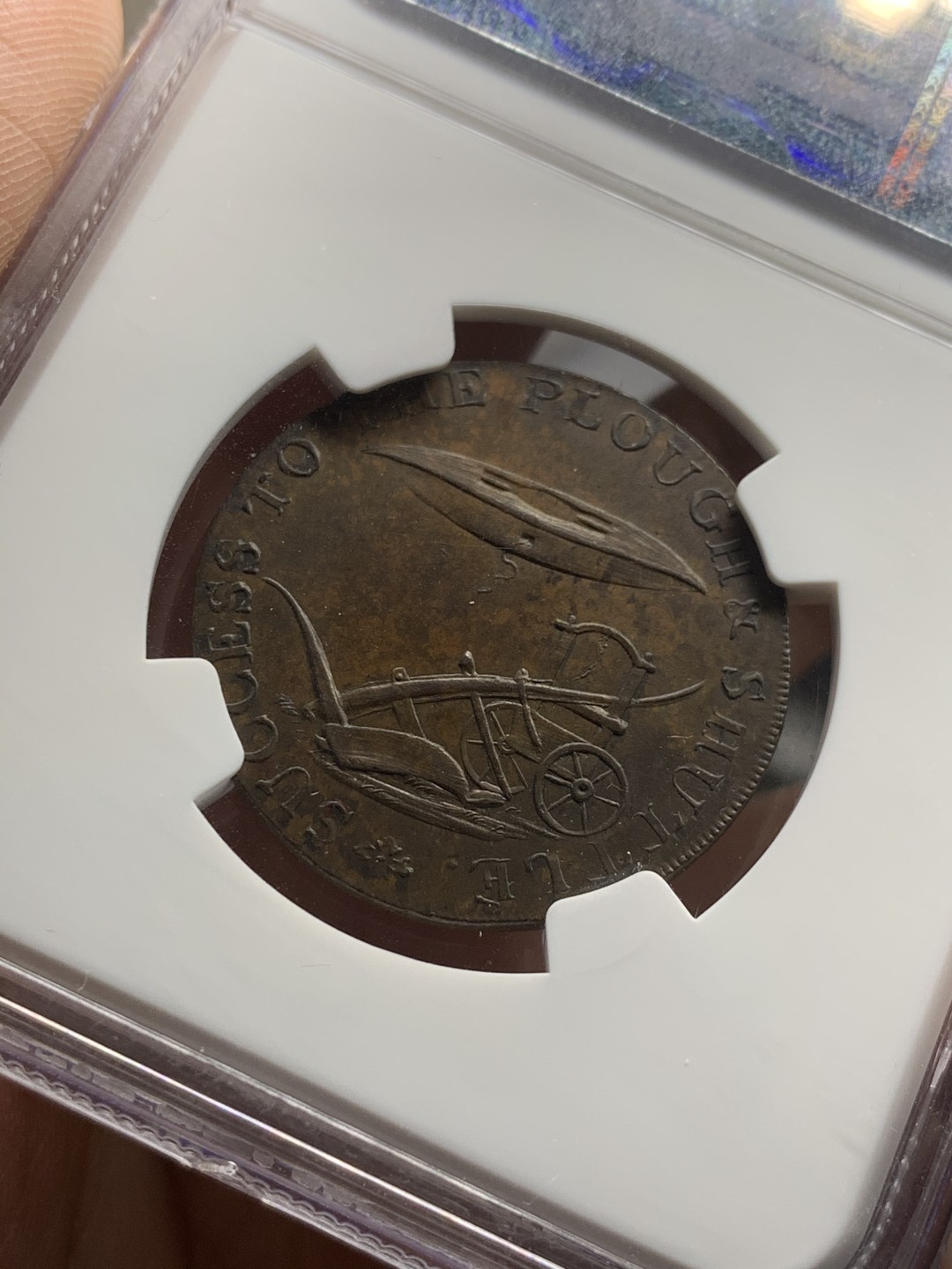 《竞宝斋》第49场-本周日，周一2场连拍（全场不限金额包邮） NGC MS63BB 1794年英国诺福克郡 半便士token 代币