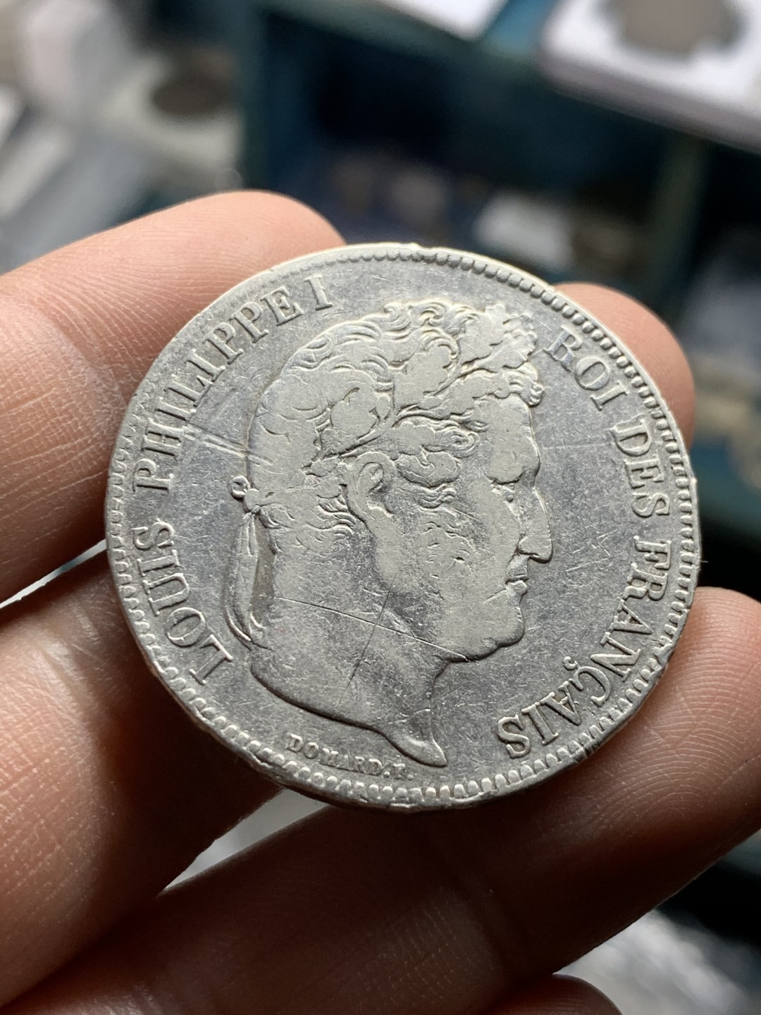 《竞宝斋》第49场-本周日，周一2场连拍（全场不限金额包邮） 1834年法国菲利普斯一世5法郎银币  品如图