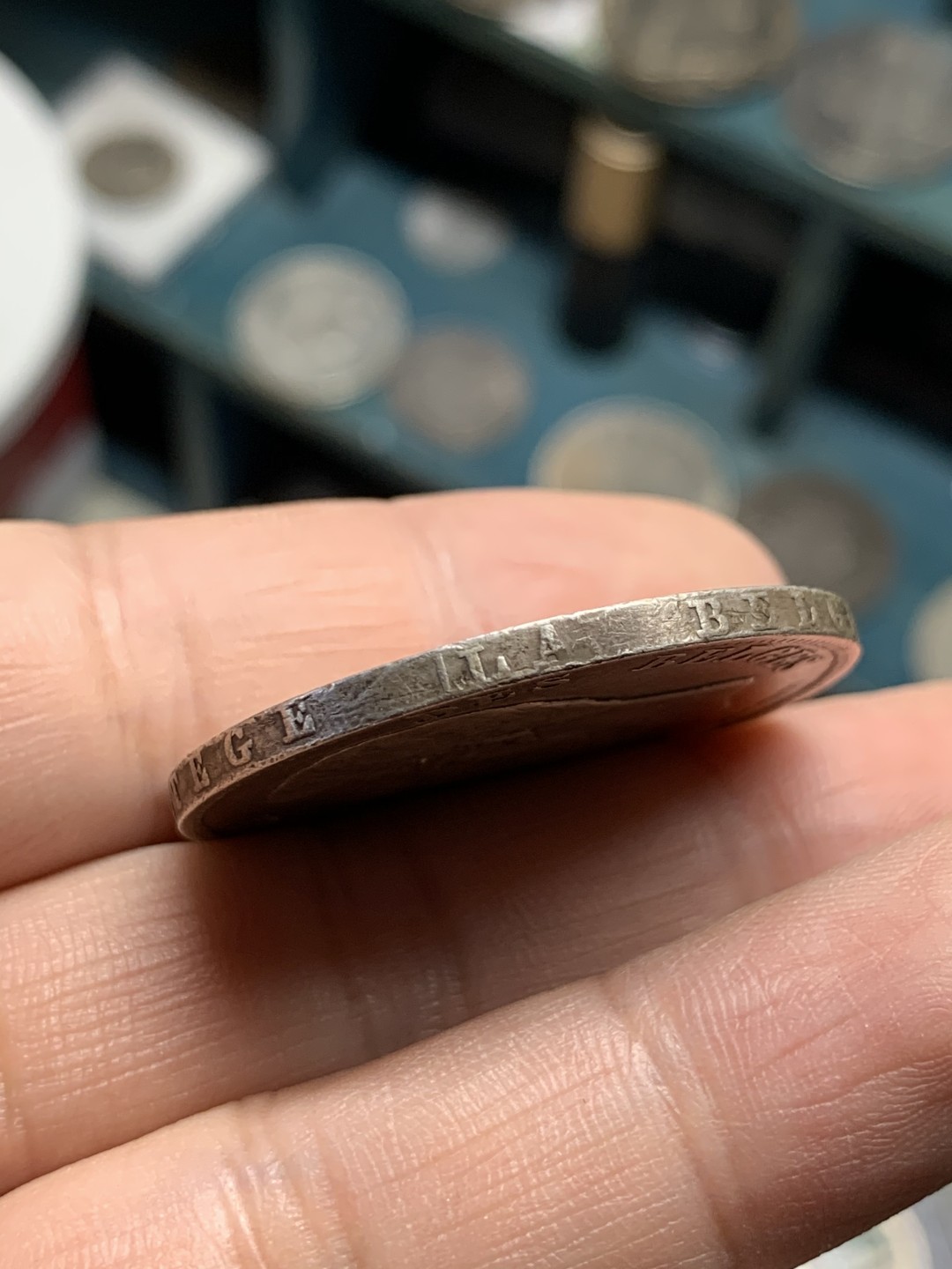 《竞宝斋》第49场-本周日，周一2场连拍（全场不限金额包邮） 1870年比利时利奥波德二世5法郎大银币