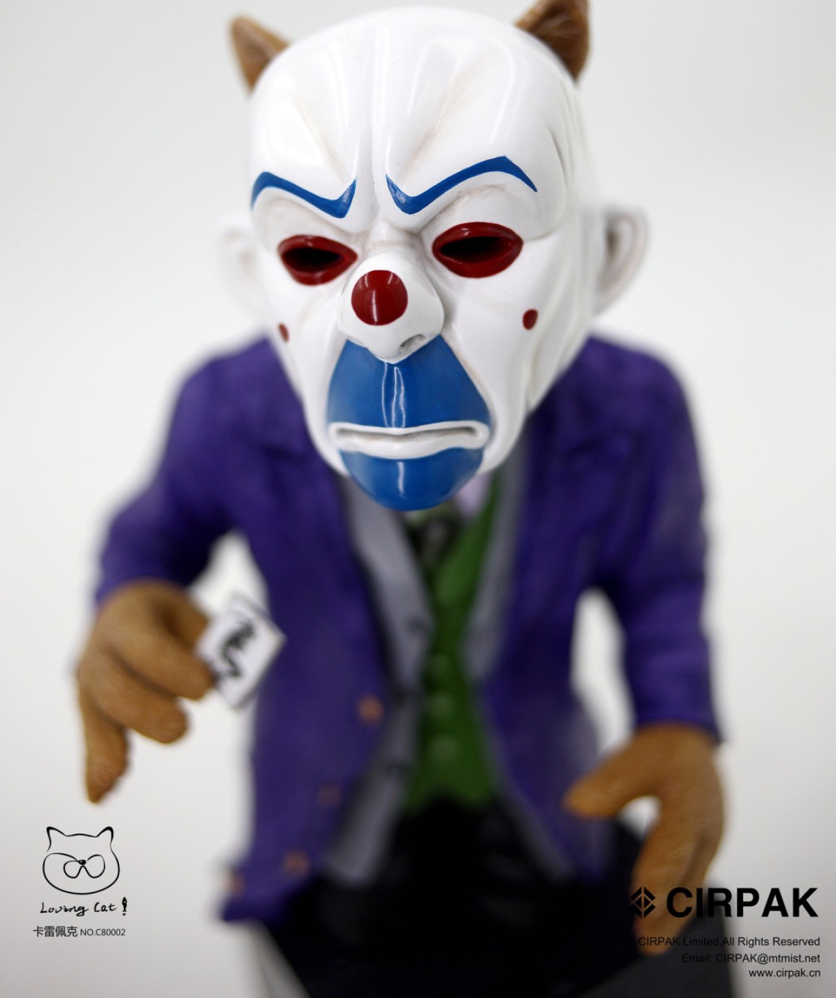 零元拍：CIRPAK ：12寸 面具小丑JOKER 猫半身雕像，全新未拆。