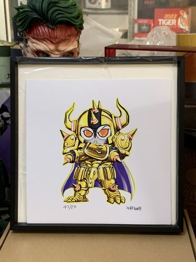 零元拍：歪歪亲笔签名 OWSON系列限量插画复制画《圣斗士：金牛座》，尺寸约22/22厘米，拍品不含镜框 - 零元拍：歪歪亲笔签名 OWSON系列限量插画复制画《圣斗士：金牛座》，尺寸约22/22厘米，拍品不含镜框