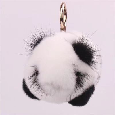 零元拍：超级超级可爱熊猫钥匙扣，材质獭兔毛、眼睛是水貂毛，手工制作，大小见图片标注尺寸。 - 零元拍：超级超级可爱熊猫钥匙扣，材质獭兔毛、眼睛是水貂毛，手工制作，大小见图片标注尺寸。