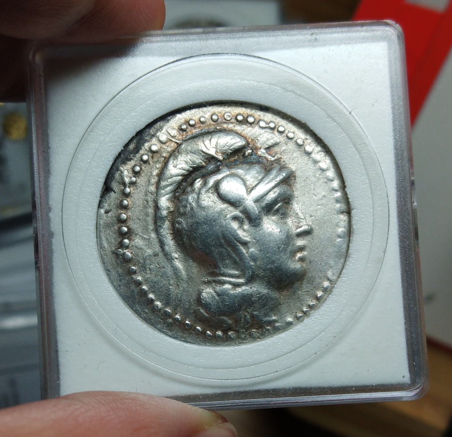 【古希腊】雅典城新式雅典娜猫头鹰银币4德拉克马银币新式早期大币胚版