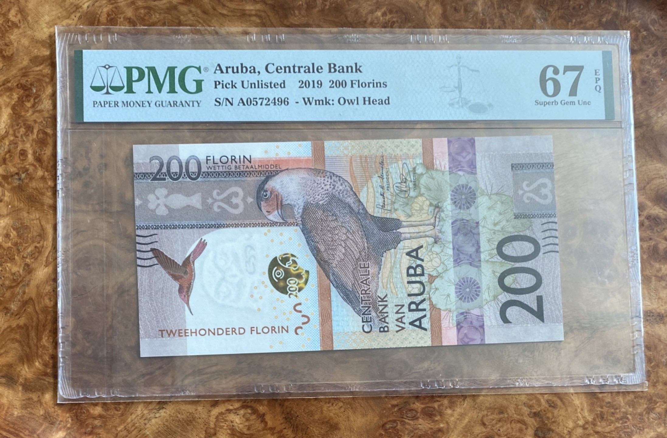 Chase Auction 第8期 - - 中外纸币、硬币、民国钞联拍！ 2019年阿鲁巴200弗洛林，PMG67分！