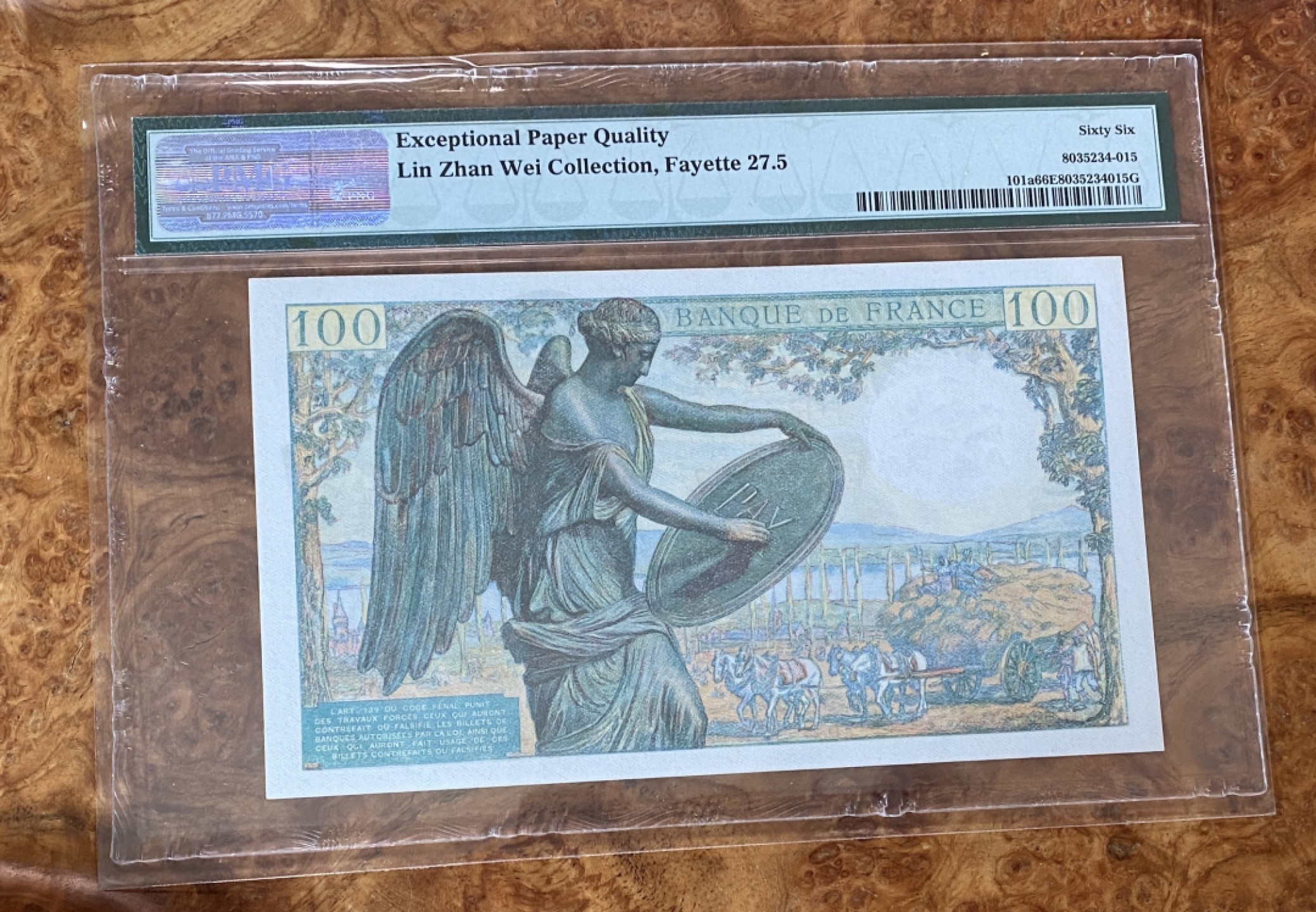Chase Auction 第8期 - - 中外纸币、硬币、民国钞联拍！ 1942年法国100法郎，PMG66分，笛卡尔头像！