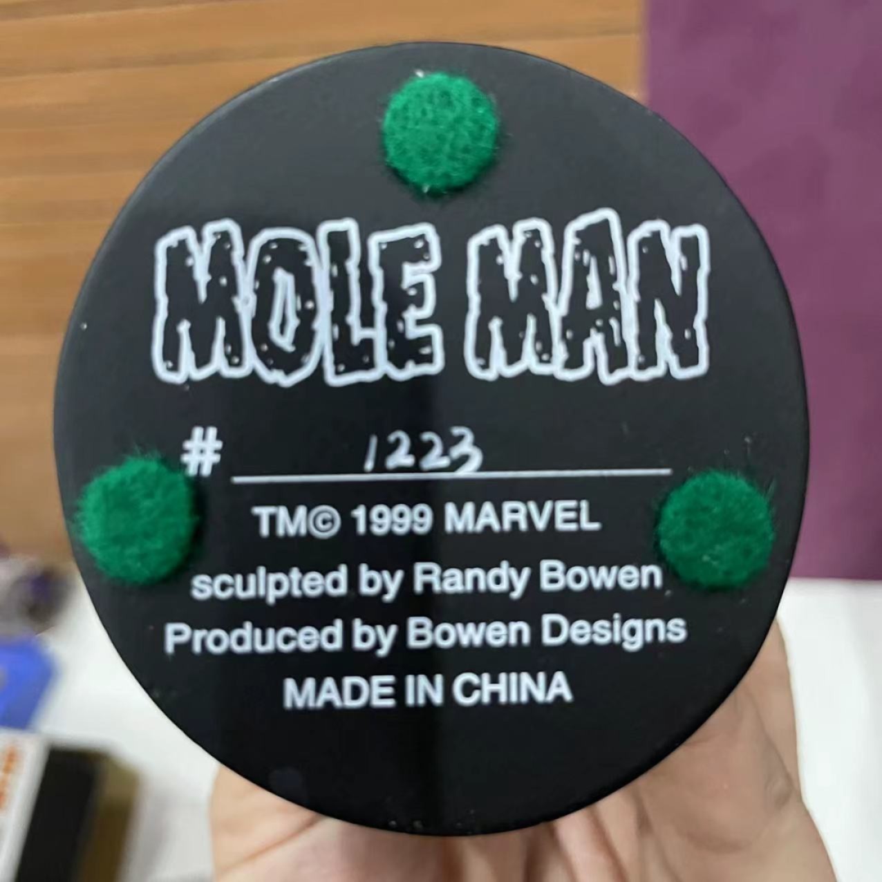 零元拍：1999年绝版老货！Bowen Designs 漫威 鼹鼠人 胸像 雕像 编号1223，宝丽石材质，由美国雕像收藏者爱好者家中收购，品 相完美。