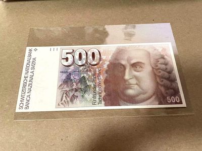 【Blue Auction】✨世界纸币精拍第178期——初版大胖子（共82拍） -   【热门品种 初版少见】瑞士 1976年500法郎 p58a“近代生理学之父” 阿尔布雷希特•冯•哈勒 全新UNC  