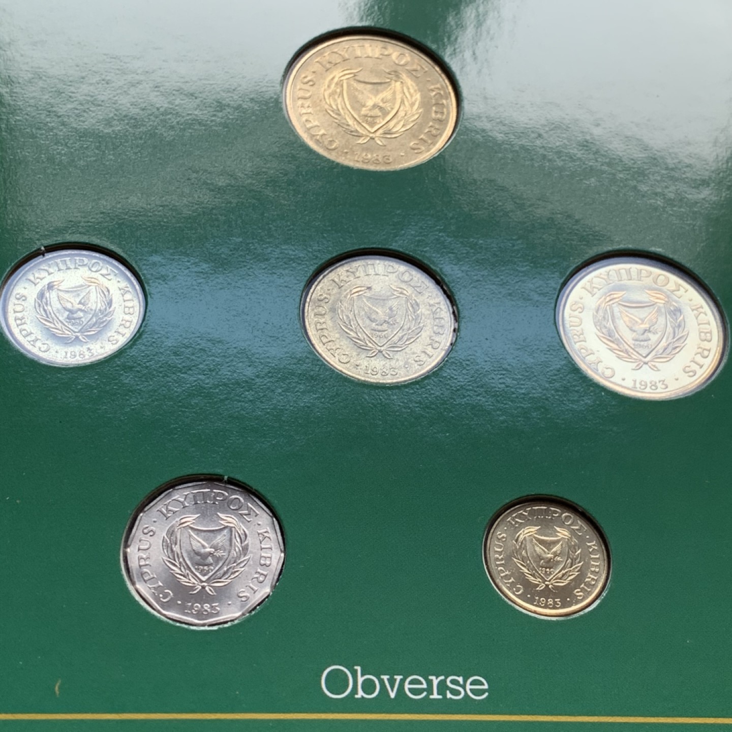 《竞宝斋》第51场-本周日，周一2场连拍（全场不限金额包邮） 塞浦路斯1983年清年份官方原装套币BU 半分-20分6枚全套独年版 克劳斯编号MS16