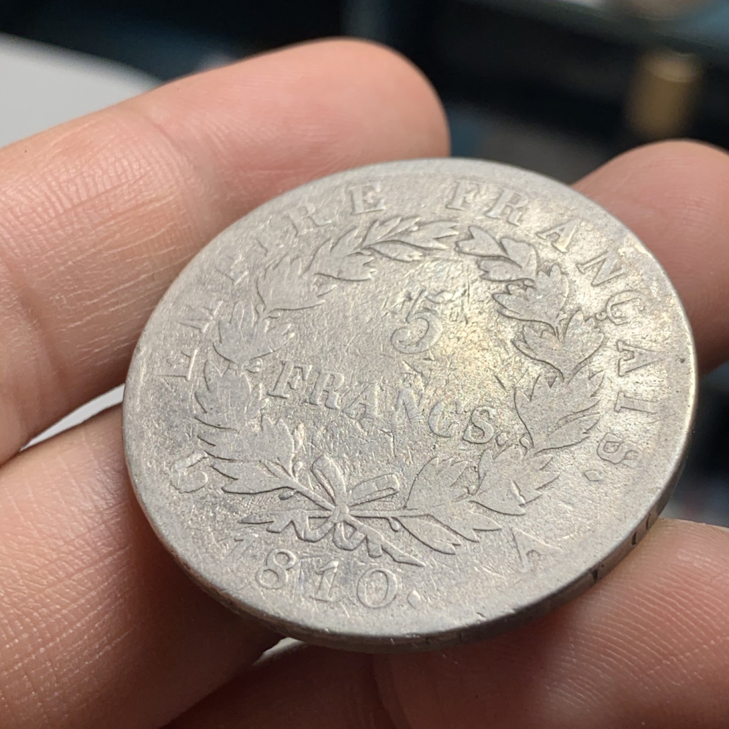 《竞宝斋》第51场-本周日，周一2场连拍（全场不限金额包邮） 法国1810-A年拿破仑一世5法郎大银币 