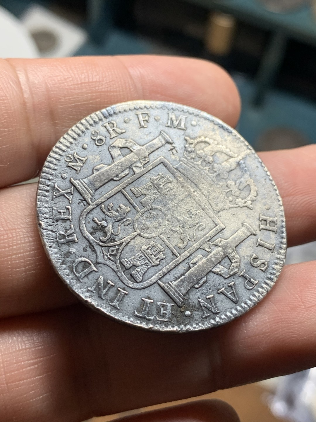 《竞宝斋》第51场-本周日，周一2场连拍（全场不限金额包邮） 西属墨西哥 卡四 1795 双柱8R 银币