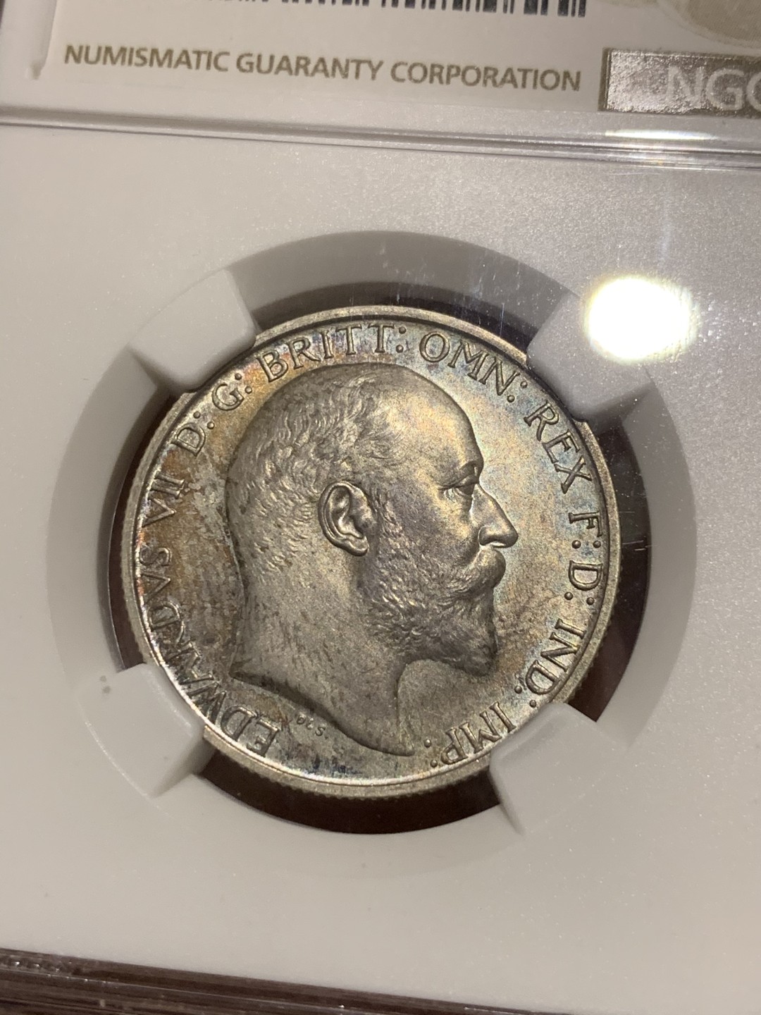 《竞宝斋》第51场-本周日，周一2场连拍（全场不限金额包邮） NGC-PF63 英国1902爱德华七世弗洛林，海神银币，热门品种，很漂亮