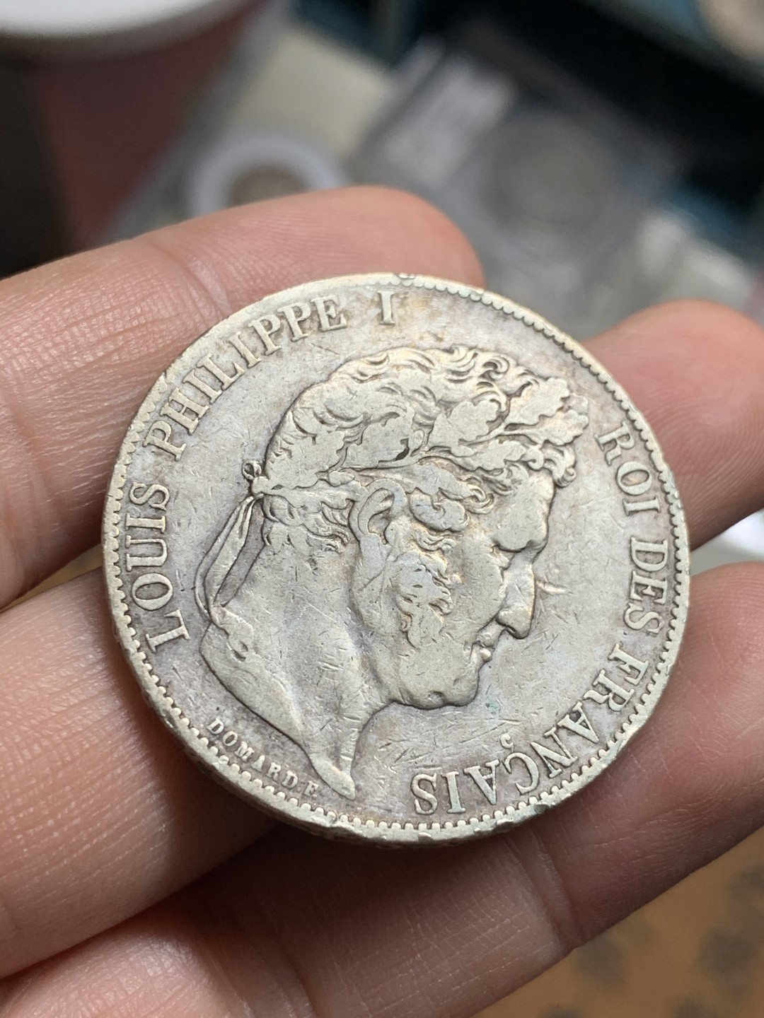 《竞宝斋》第51场-本周日，周一2场连拍（全场不限金额包邮） 1845年法国路易菲力一世5法郎银币