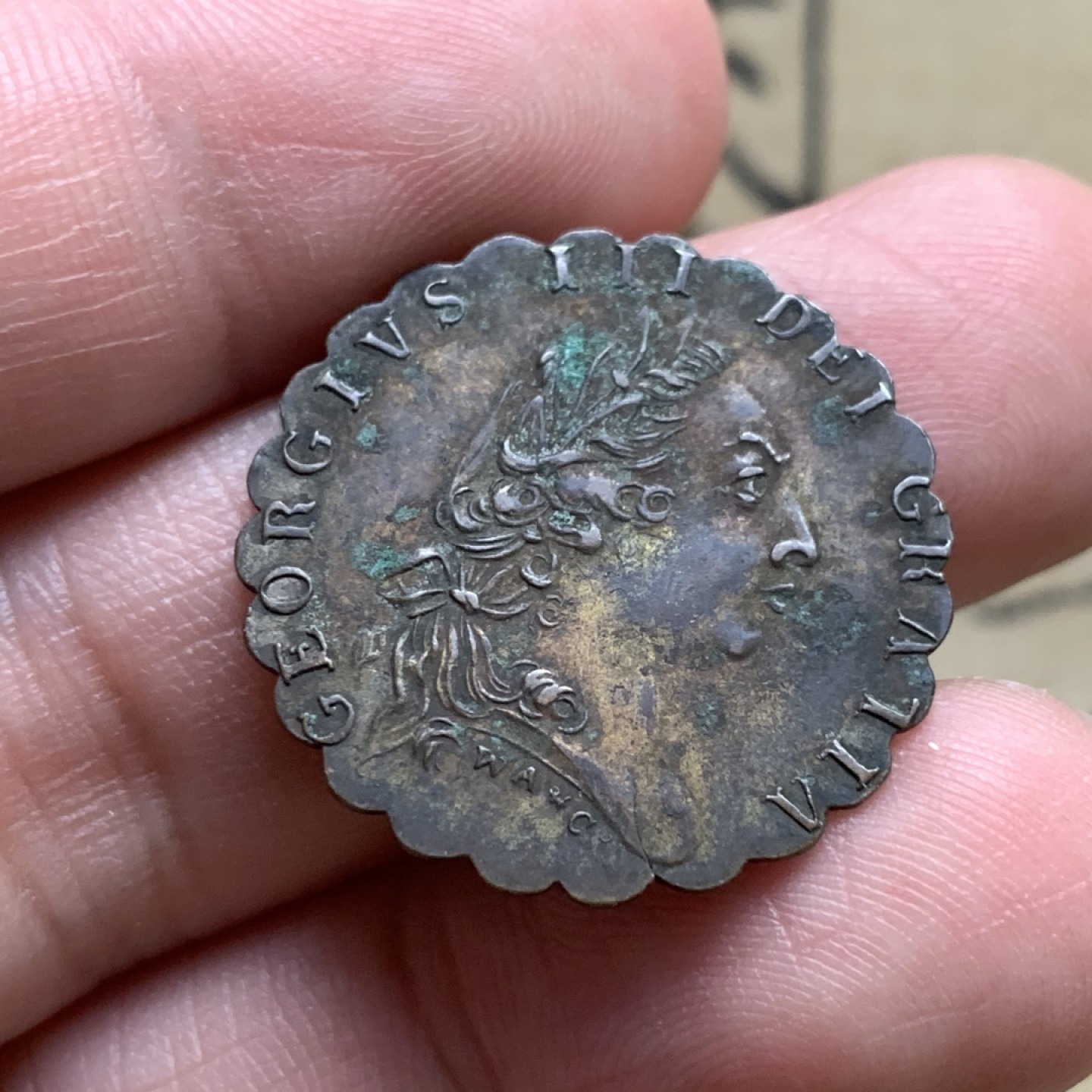 《竞宝斋》第51场-本周日，周一2场连拍（全场不限金额包邮） 英国乔治三世TOKEN代用币3枚3个版