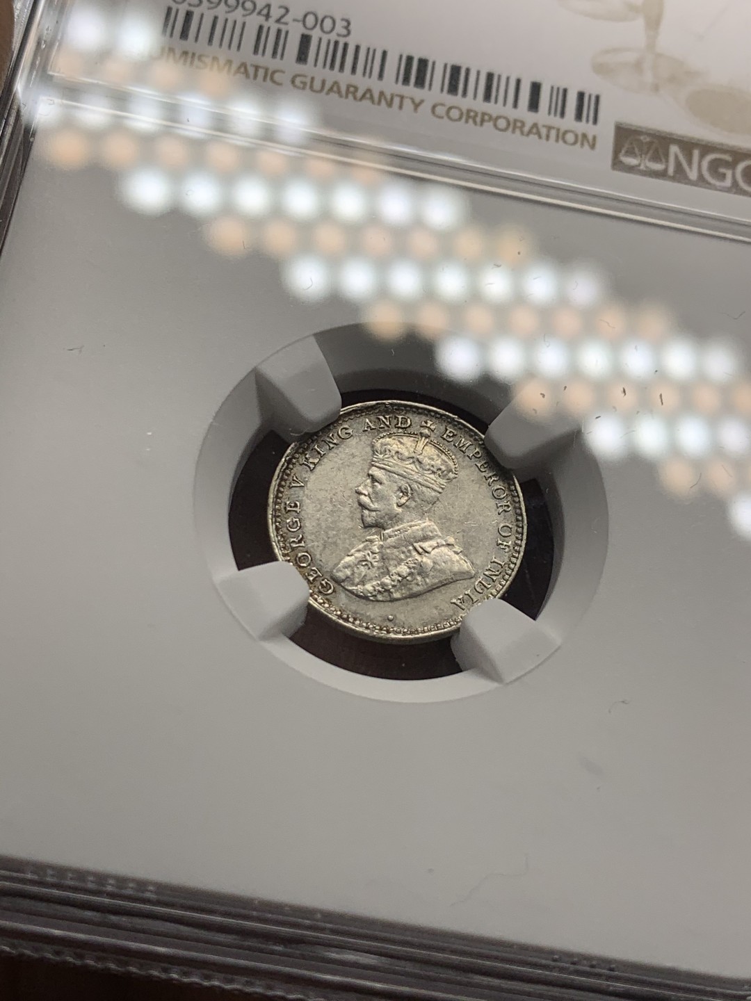 《竞宝斋》第51场-本周日，周一2场连拍（全场不限金额包邮） NGC AUD 1917 英属锡兰10分  银币