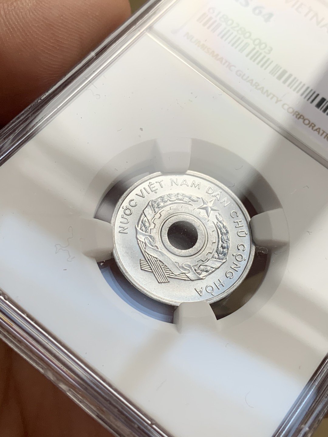 《竞宝斋》第51场-本周日，周一2场连拍（全场不限金额包邮） 北越/越南1958年NGC高分套币3枚，5XU MS67 NGC冠军分！