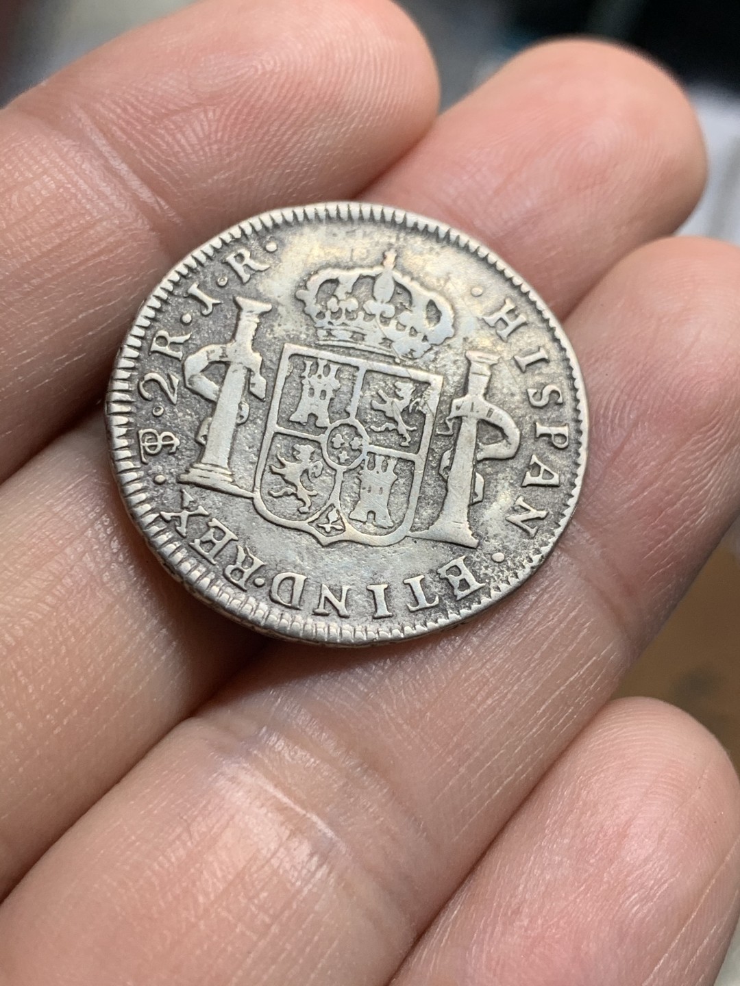 《竞宝斋》第51场-本周日，周一2场连拍（全场不限金额包邮） （两枚一组）西属墨西哥费六地球2R，西属玻利维亚卡三双柱2R2枚