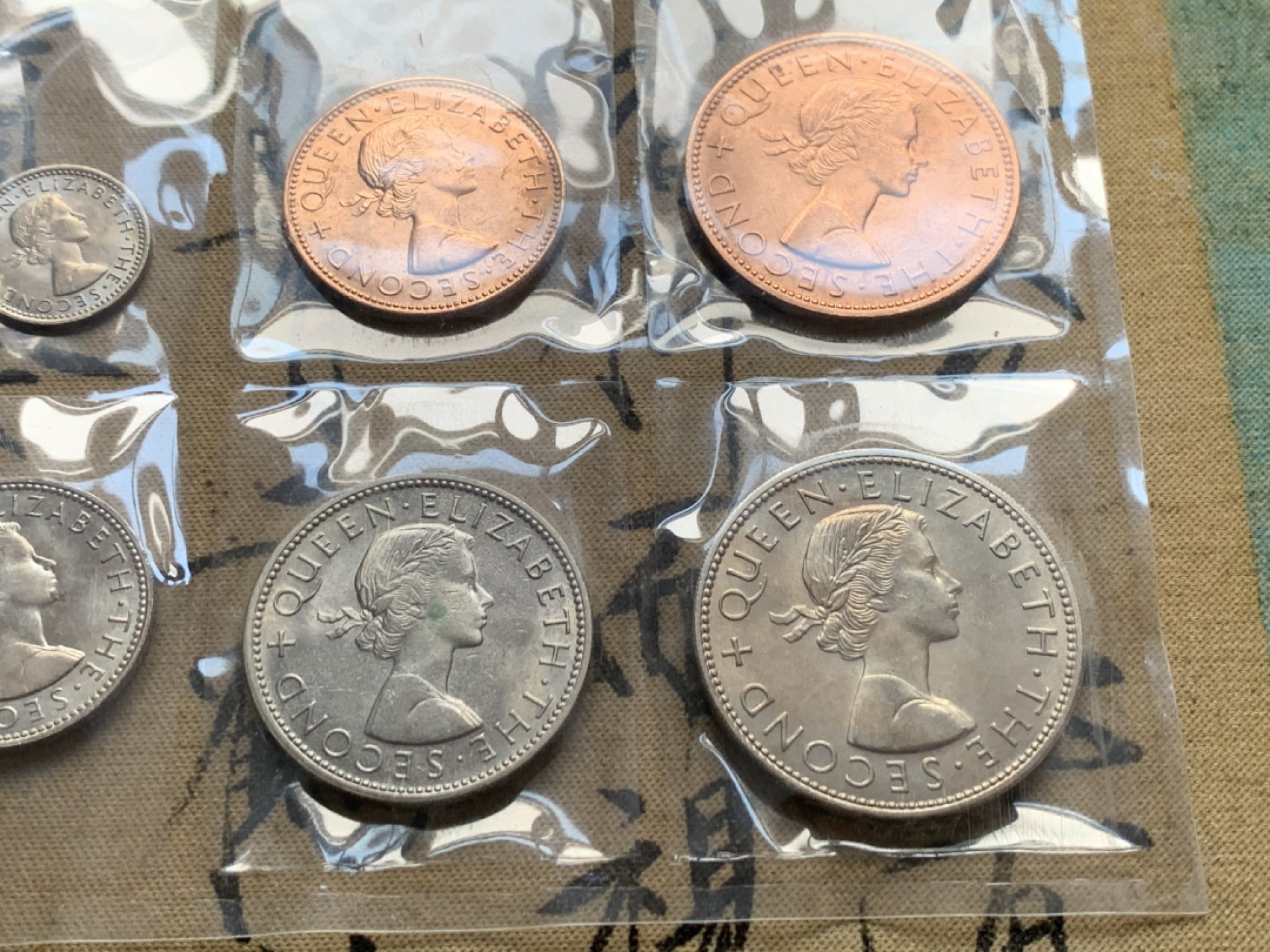 《竞宝斋》第51场-本周日，周一2场连拍（全场不限金额包邮） 新西兰1965年清年份官方原装套币BU 半便士-半克朗共7枚 克劳斯编号MSA1