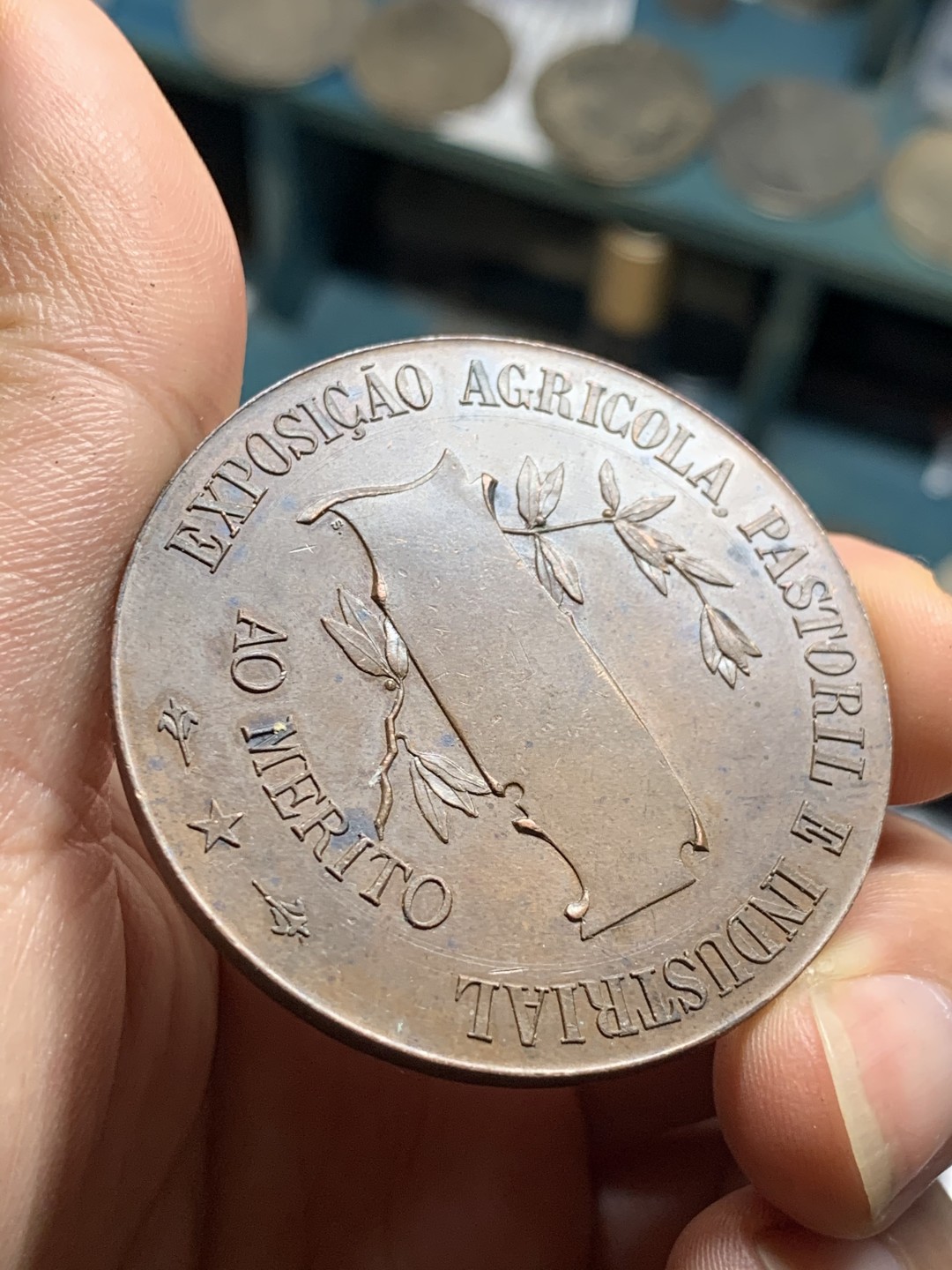 《竞宝斋》第51场-本周日，周一2场连拍（全场不限金额包邮） 法国 1902年 大头妹 铜章 46.4mm 41.4克 