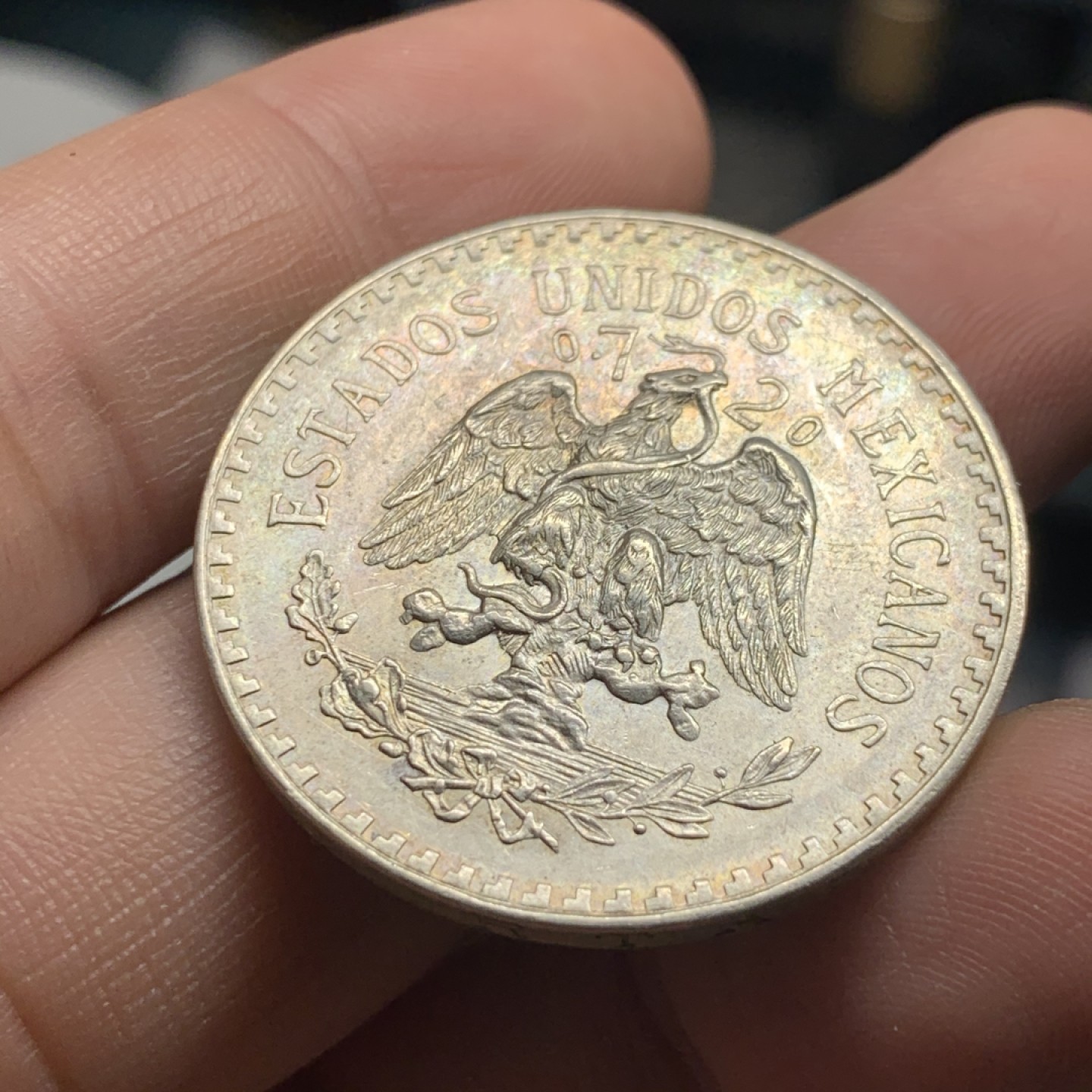 《竞宝斋》第51场-本周日，周一2场连拍（全场不限金额包邮） 墨西哥 1933年 1比索鹰洋 银币 原味带光好品 可以送评