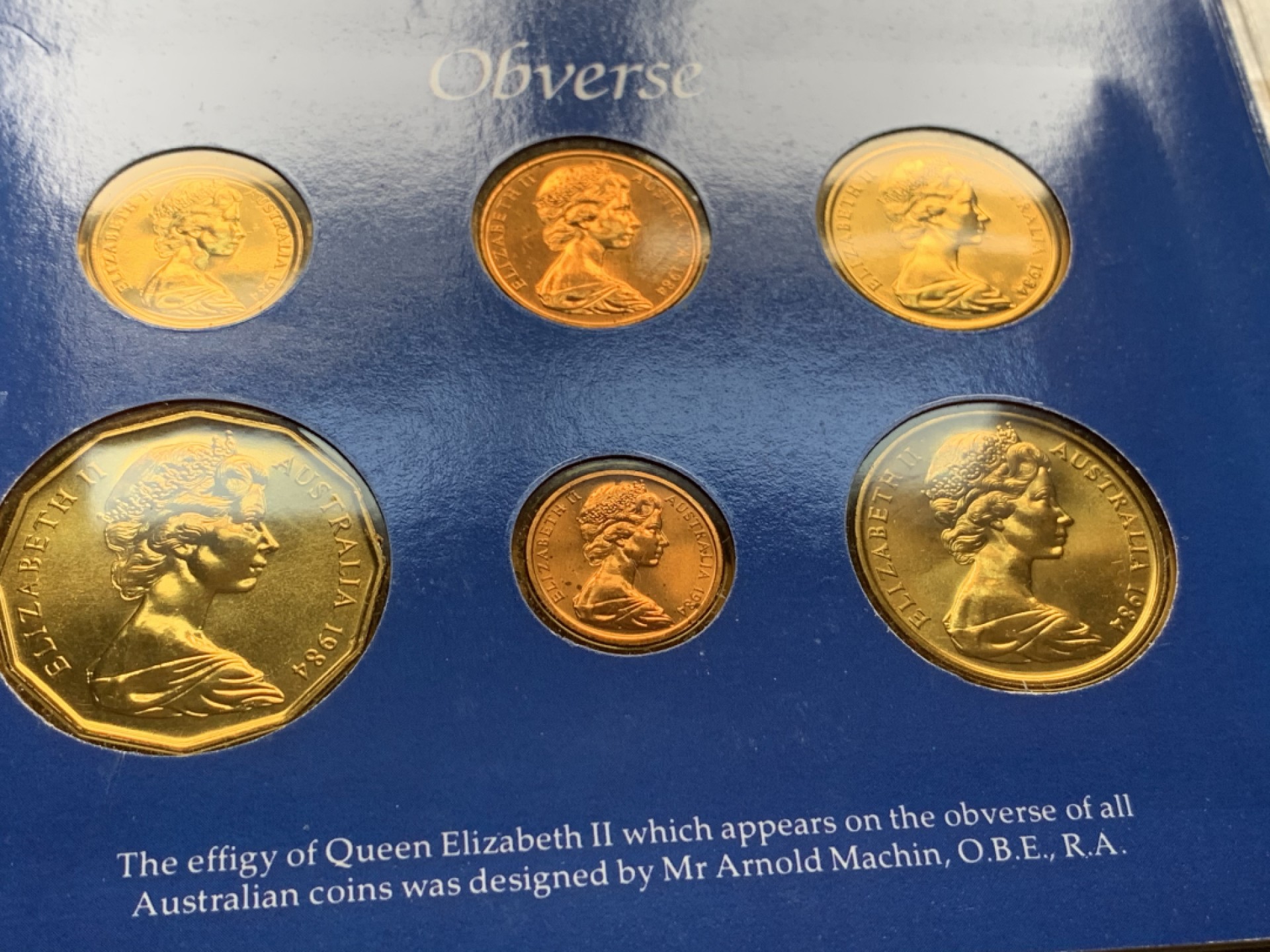 《竞宝斋》第51场-本周日，周一2场连拍（全场不限金额包邮） 澳大利亚1984年清年份官方原装套币BU 1便士-1元 6枚+1枚 全面值年份一步到位，1元是此头像独年版