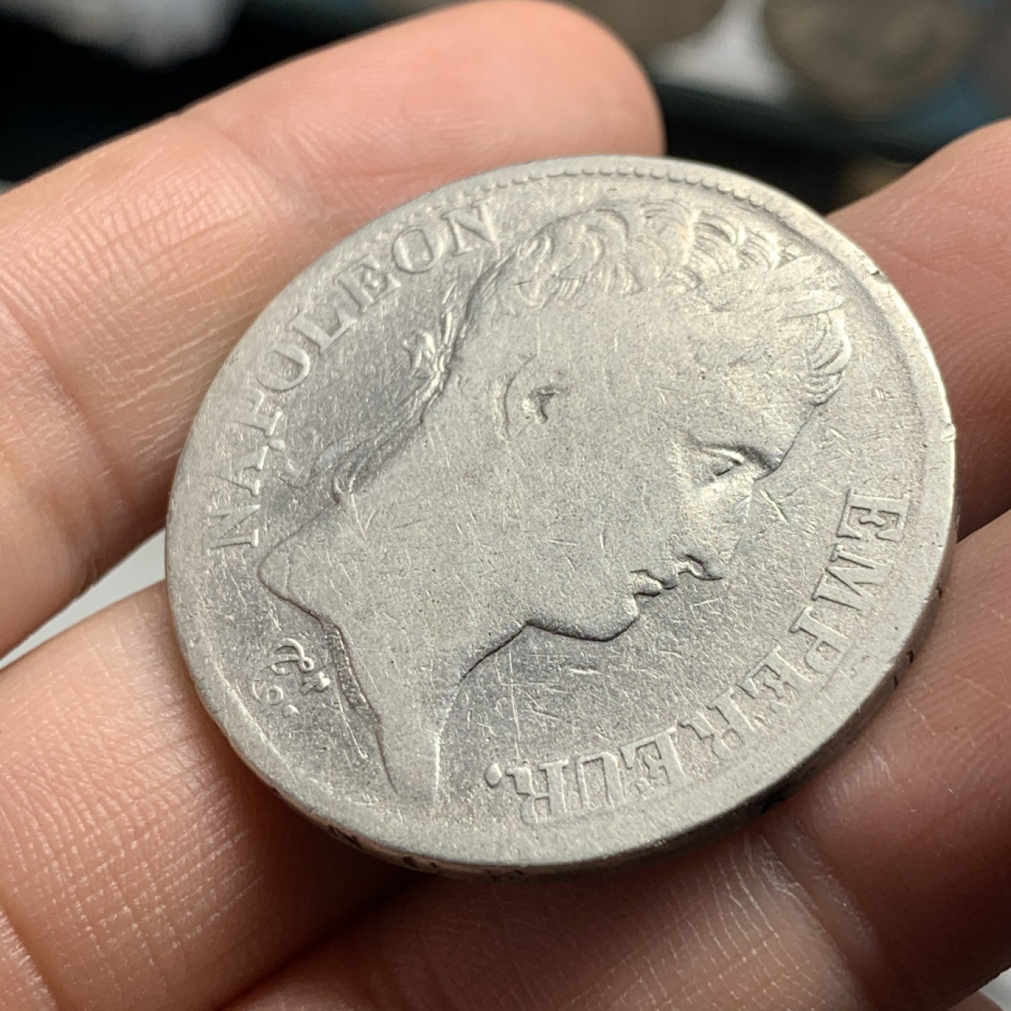 《竞宝斋》第51场-本周日，周一2场连拍（全场不限金额包邮） 法国1810-A年拿破仑一世5法郎大银币 