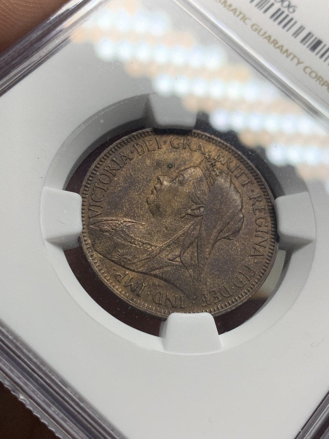 《竞宝斋》第51场-本周日，周一2场连拍（全场不限金额包邮） NGC MS63BN 1901 英国维多利亚1/2便士 铜币