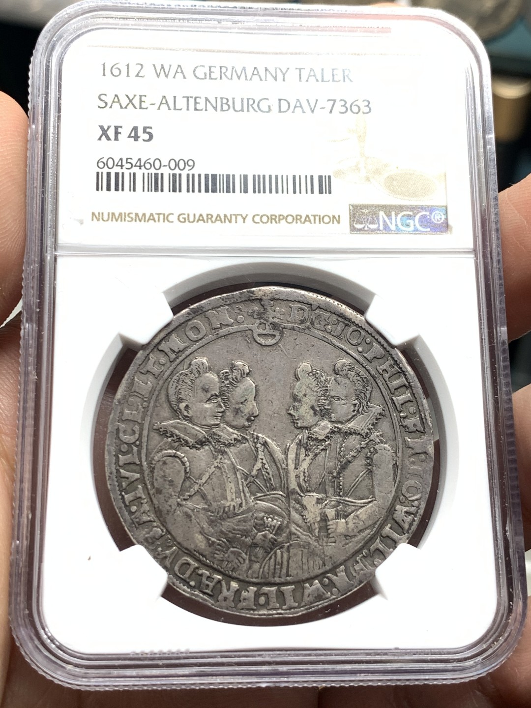 《竞宝斋》第51场-本周日，周一2场连拍（全场不限金额包邮） （NGC唯一冠军分） NGC XF45 1612年德国萨克森老泰勒 传说中的四个老头吹牛皮