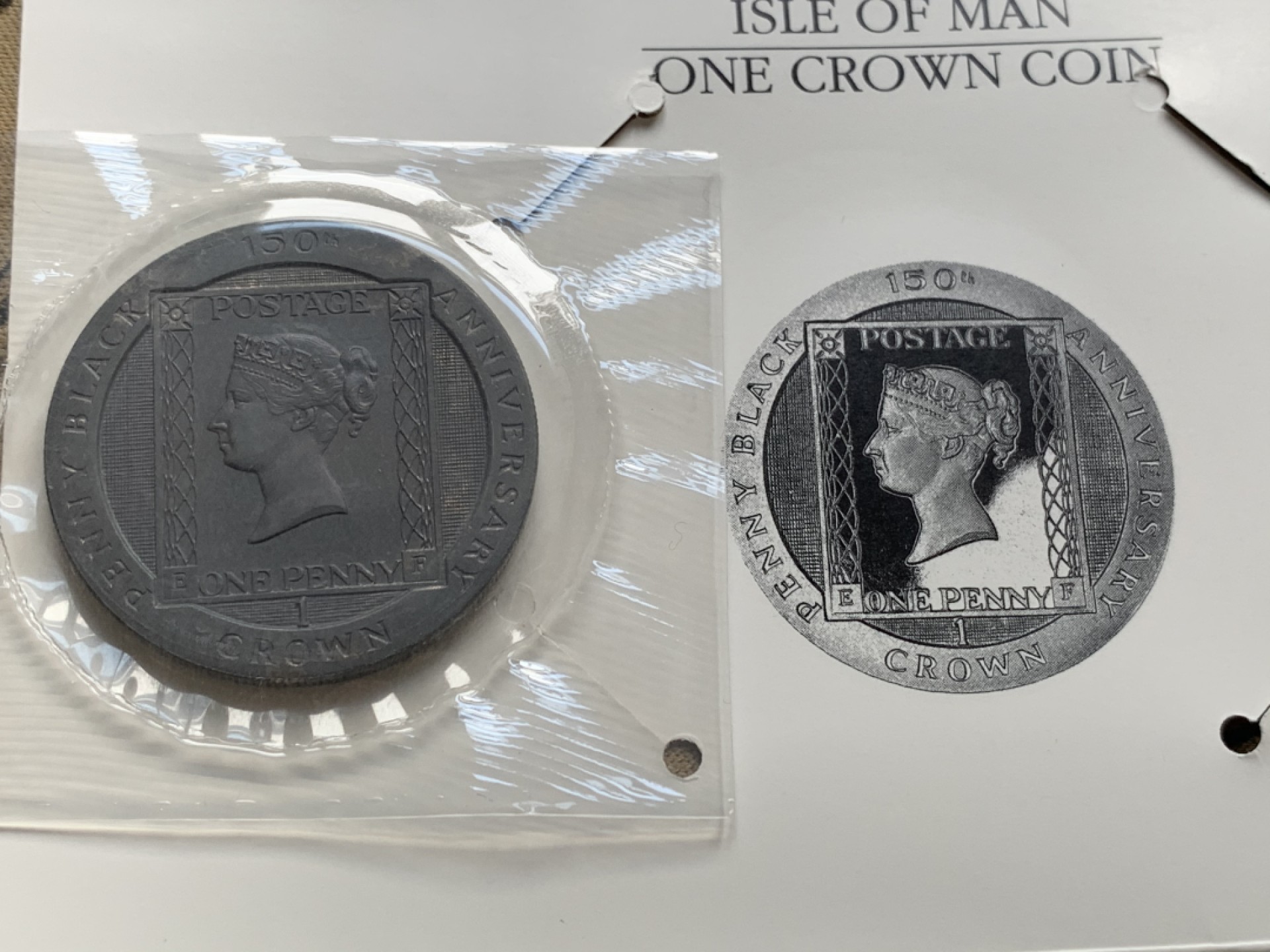 《竞宝斋》第51场-本周日，周一2场连拍（全场不限金额包邮） 1990年马恩岛黑便士镍币原包装 